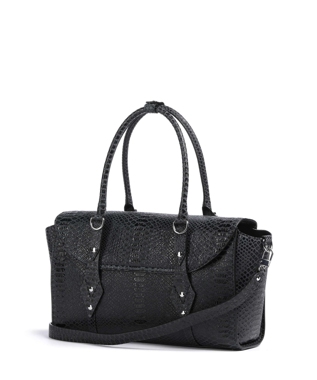 Vivienne Westwood Bettina Snake Effect Medium Handbag dark grey