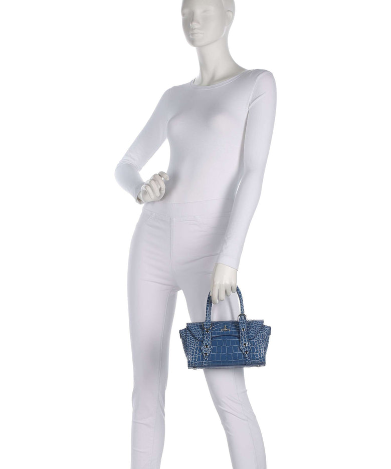 Vivienne Westwood Bettina Embossed Croc Mini Handbag blue