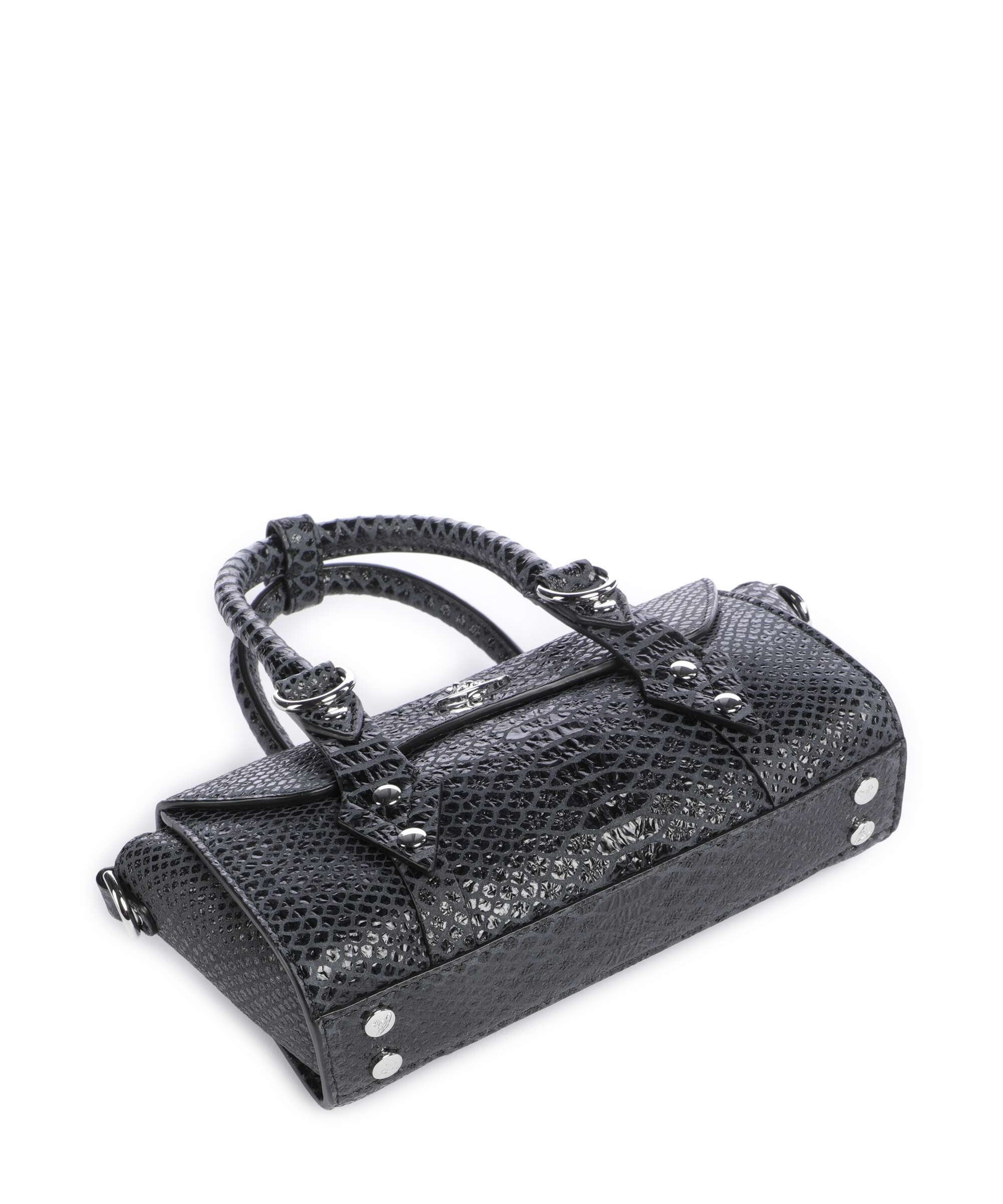 Vivienne Westwood Bettina Snake Effect Mini Handbag dark grey