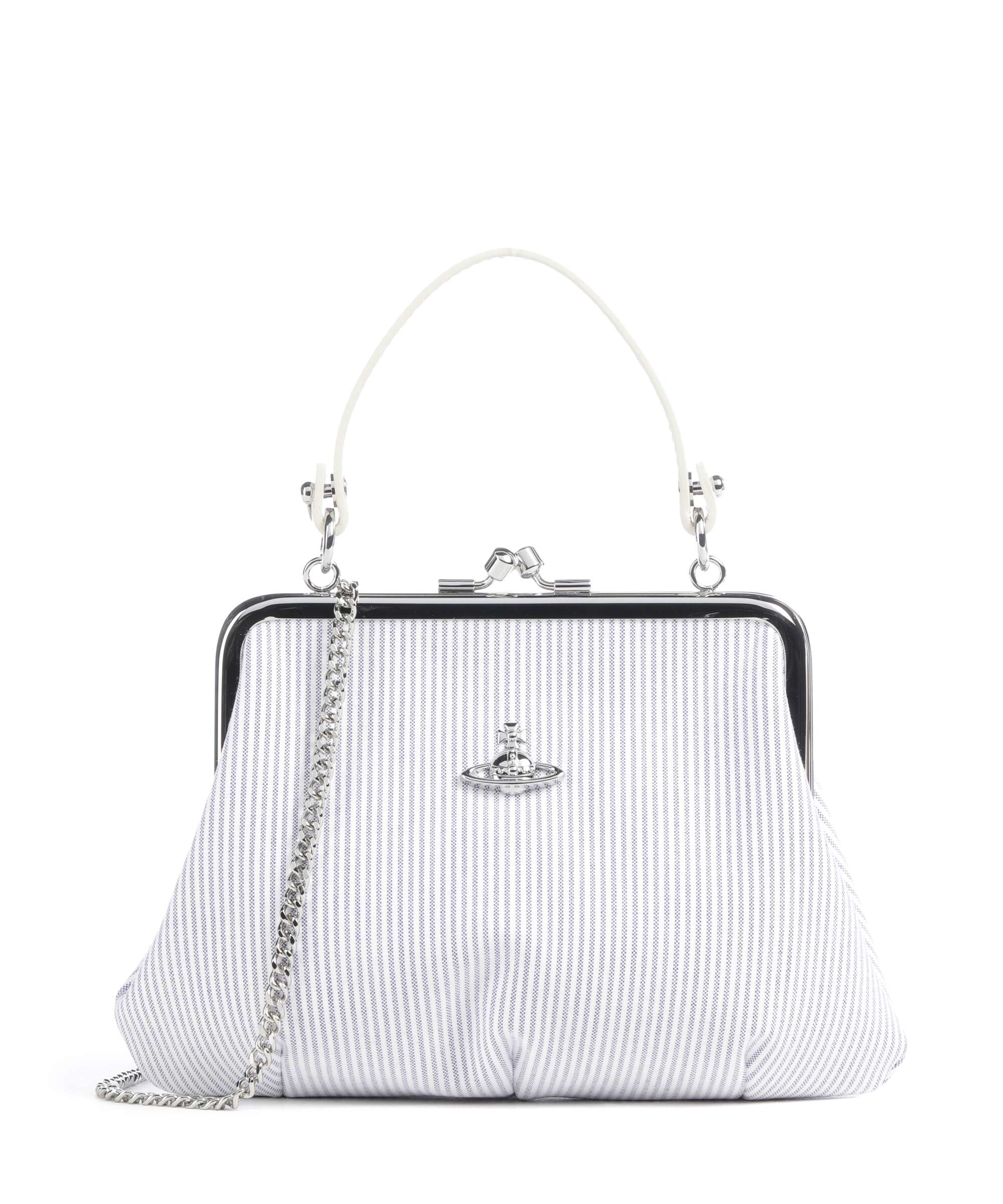 Vivienne Westwood Granny Frame Classic Oxford Shirt Handbag ink stripe