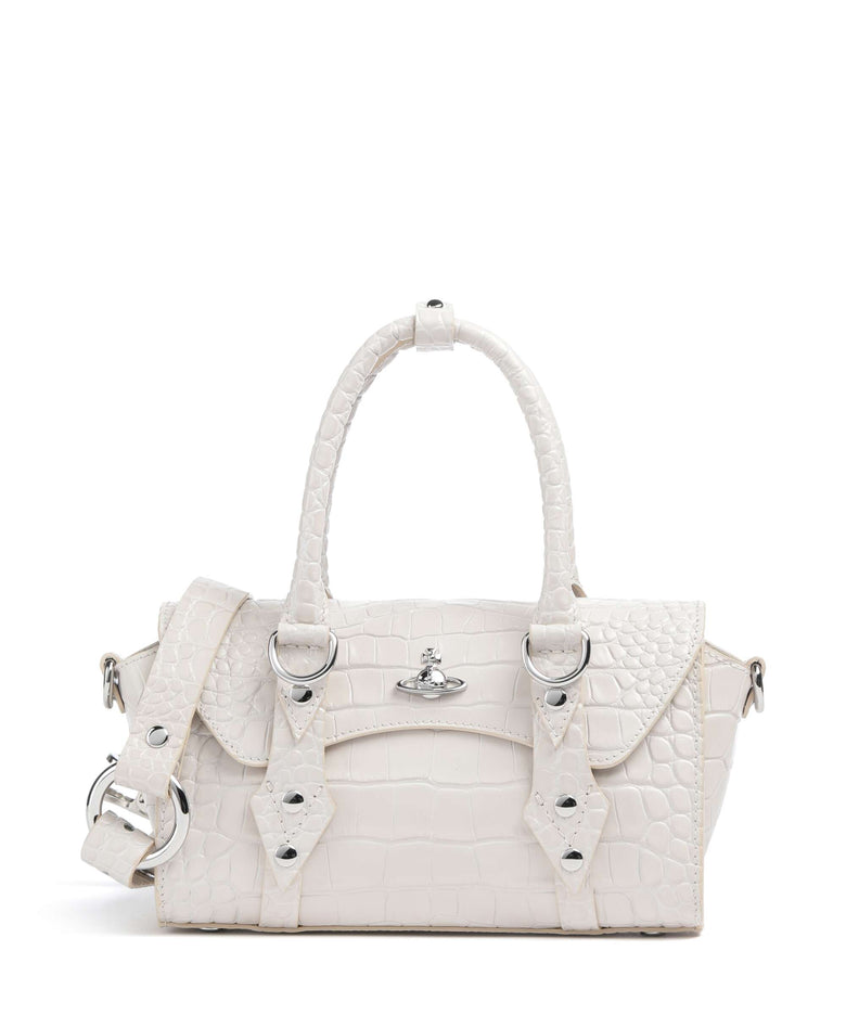 Vivienne Westwood Bettina Embossed Croc Mini Handbag pearl white