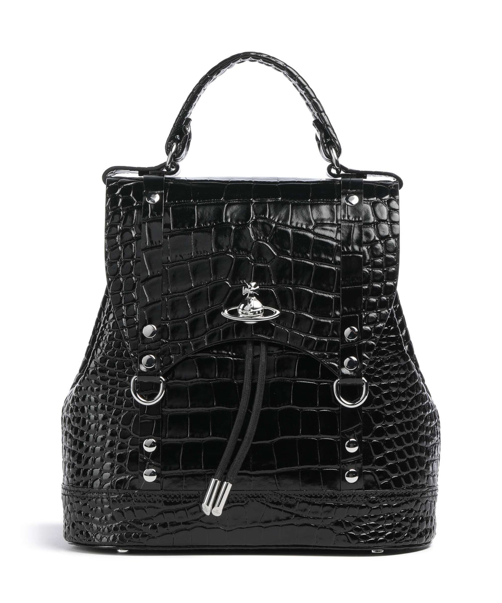 Vivienne Westwood Max Embossed Croc Small Backpack black