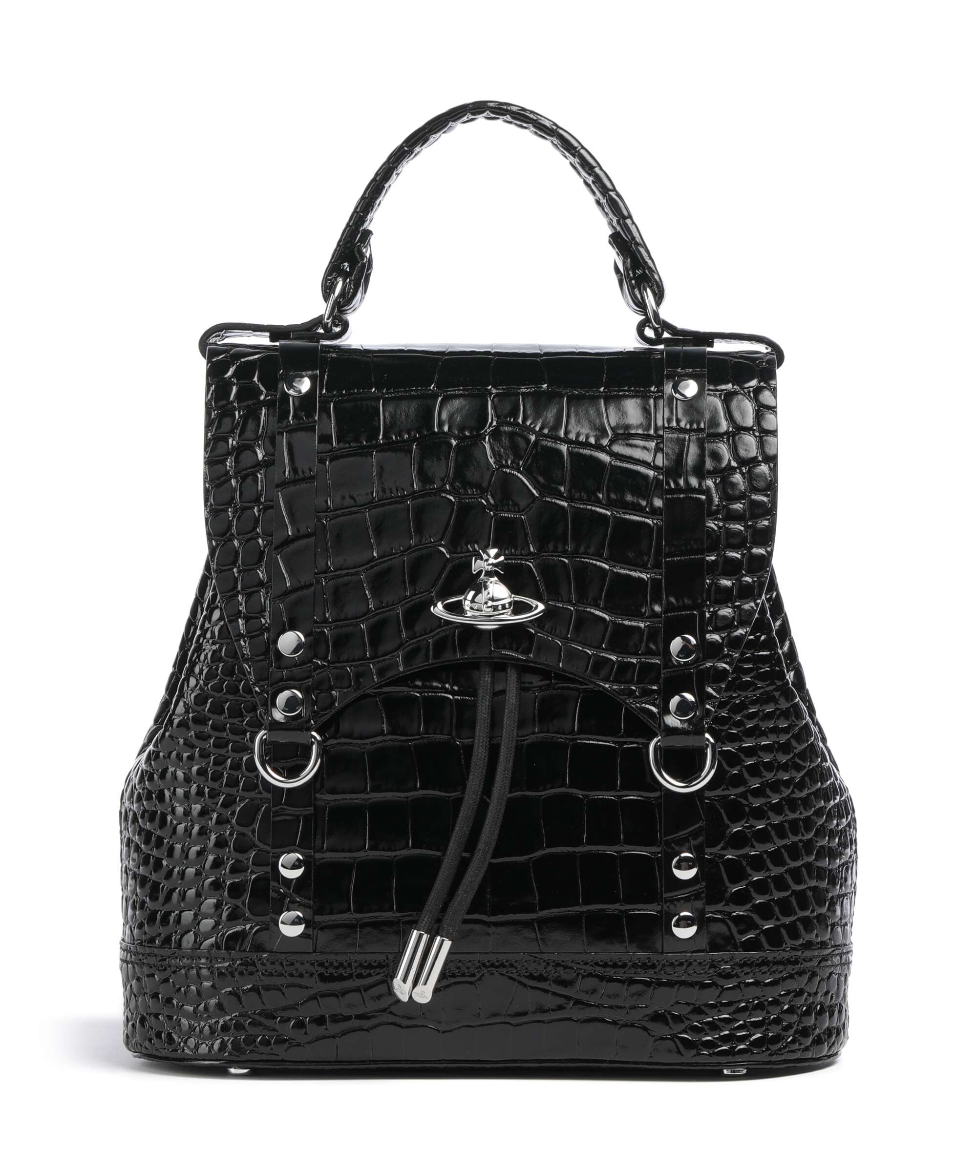 Vivienne Westwood Max Embossed Croc Small Backpack black