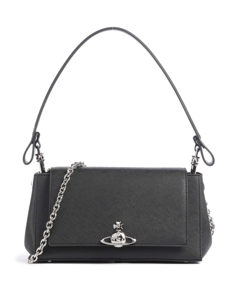Vivienne Westwood Hazel Saffiano Plain Medium Shoulder bag black