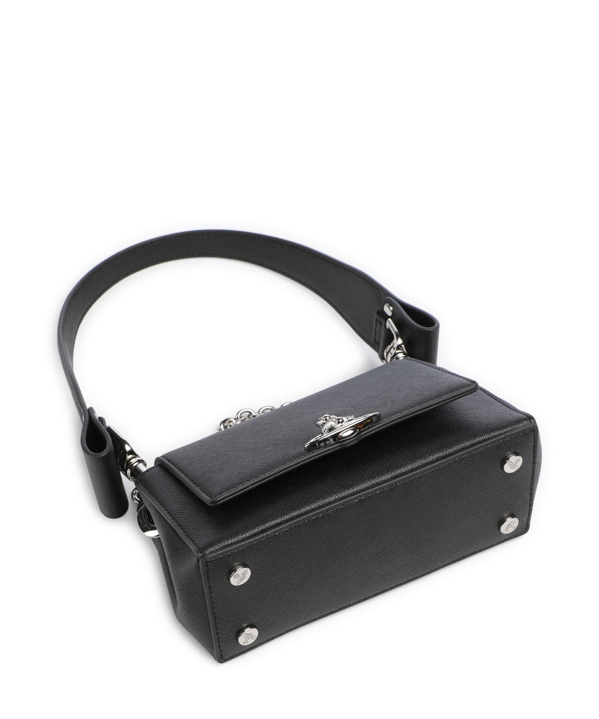 Vivienne Westwood Hazel Saffiano Plain Small Shoulder bag black
