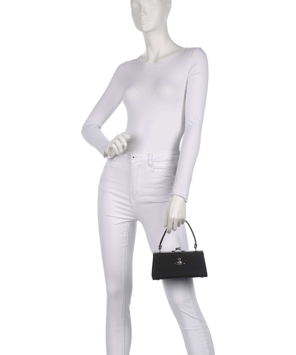 Vivienne Westwood Doll Frame Saffiano XL Handbag black