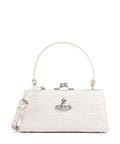 Vivienne Westwood Doll Frame Embossed Croc XL Handbag pearl white