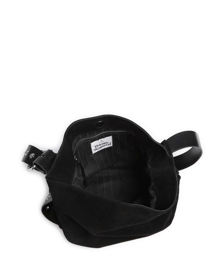 Vivienne Westwood Maxime Suede Medium Hobo bag black