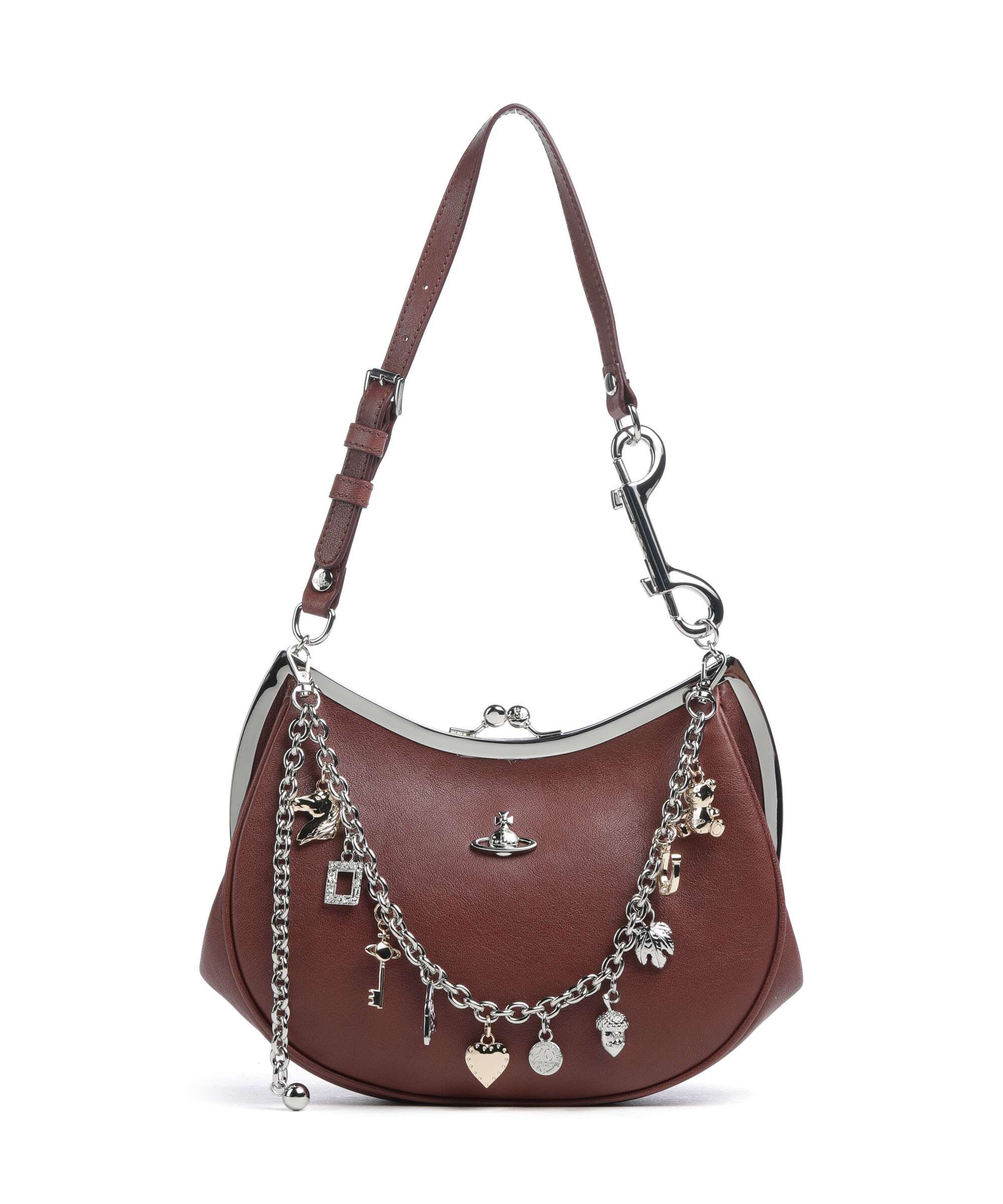 Vivienne Westwood Charm Frame Supple Shoulder bag chestnut