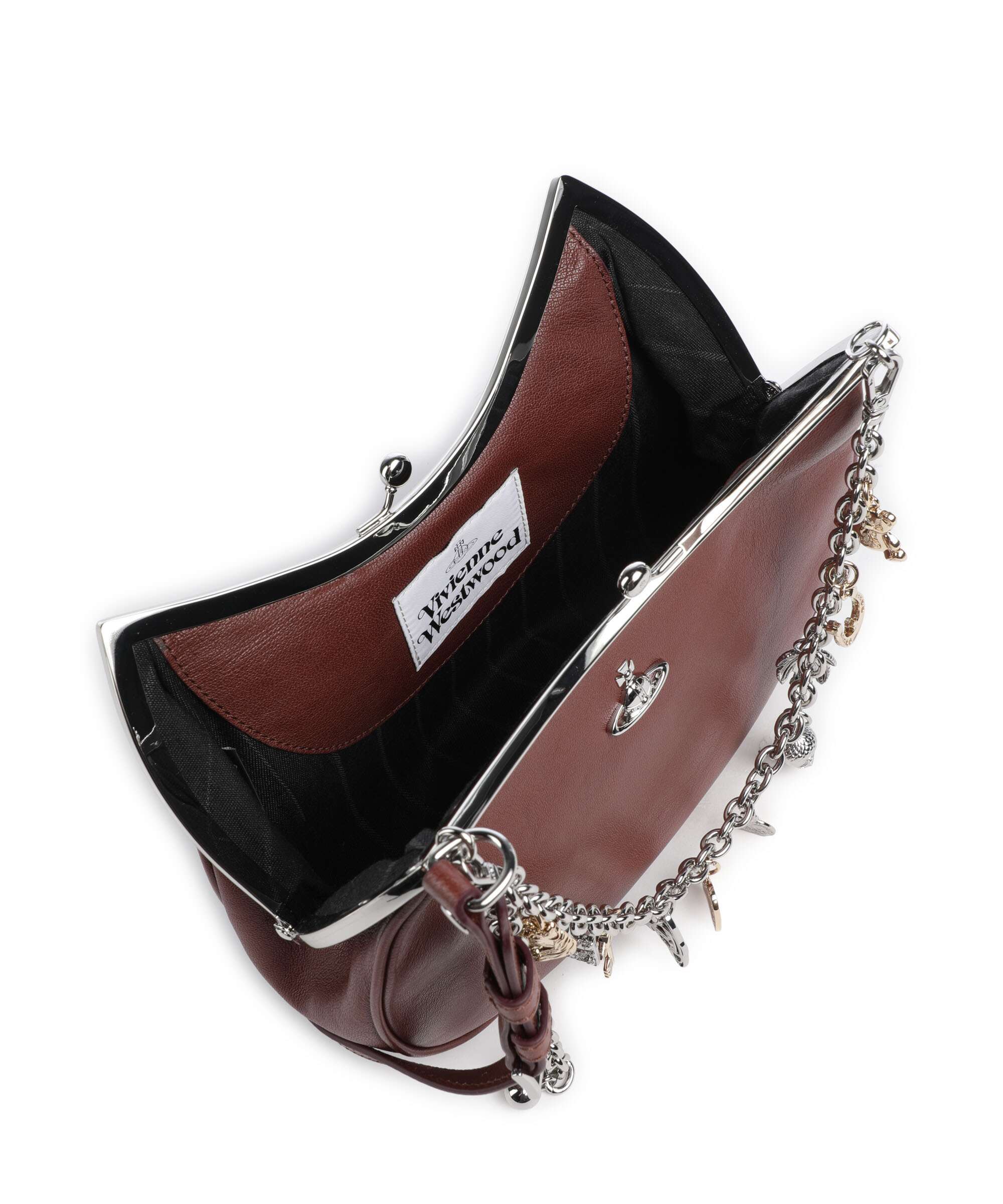 Vivienne Westwood Charm Frame Supple Shoulder bag chestnut