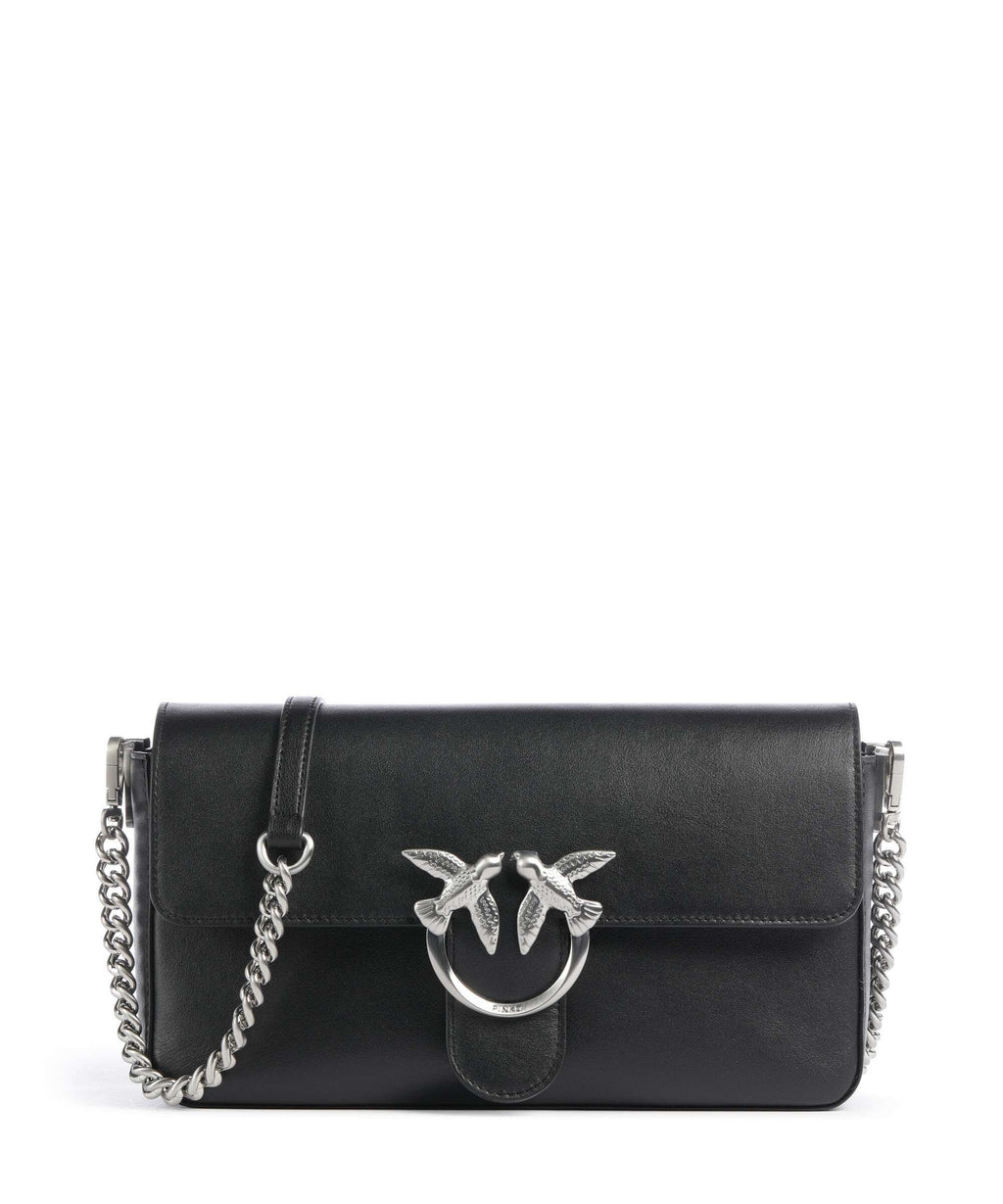Pinko Love One Classic Slouchy Crossbody bag nero limousine/matt silver