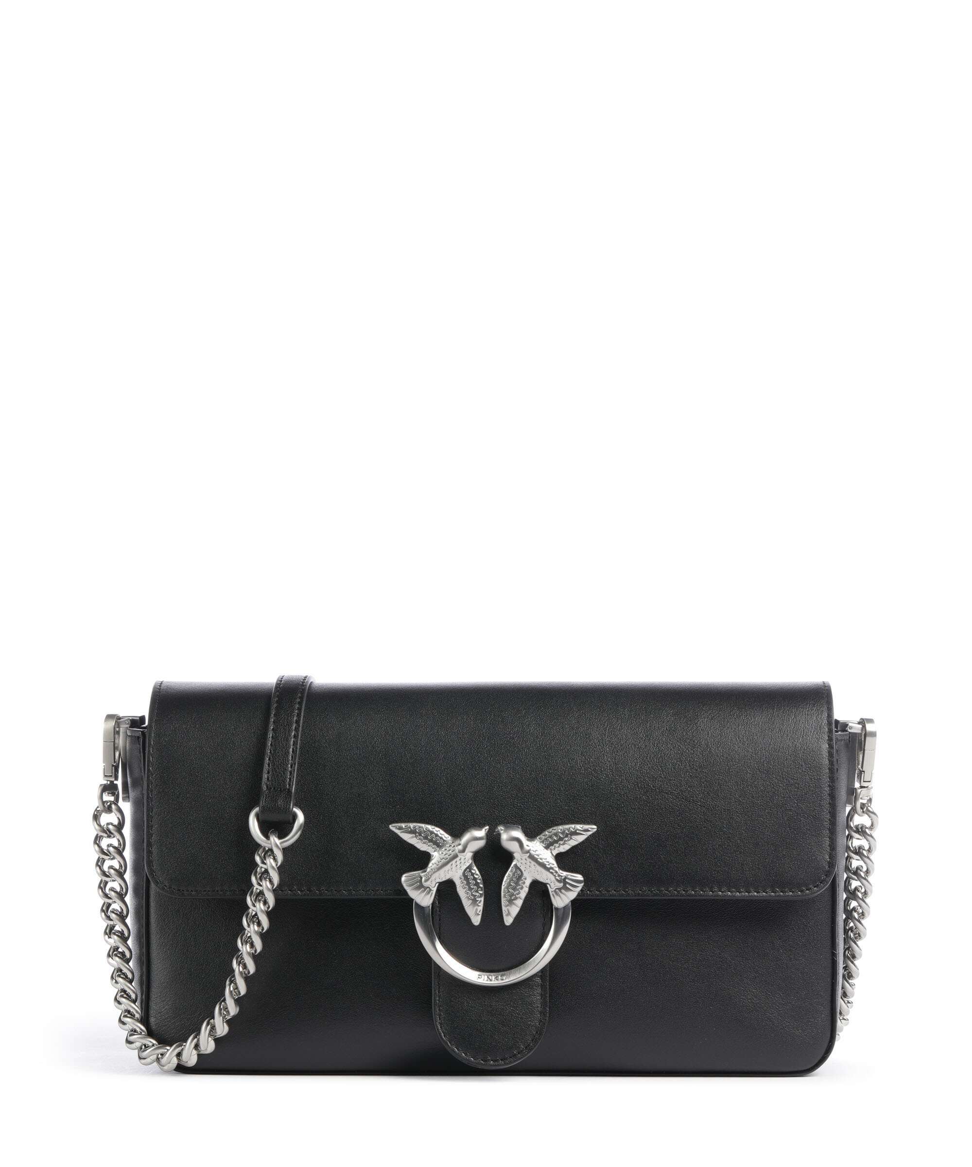 Pinko Love One Classic Slouchy Crossbody bag nero limousine/matt silver