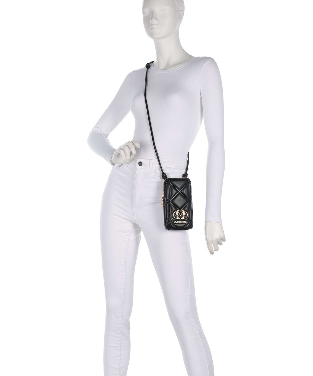 Love Moschino Embossed Q Phone bag black
