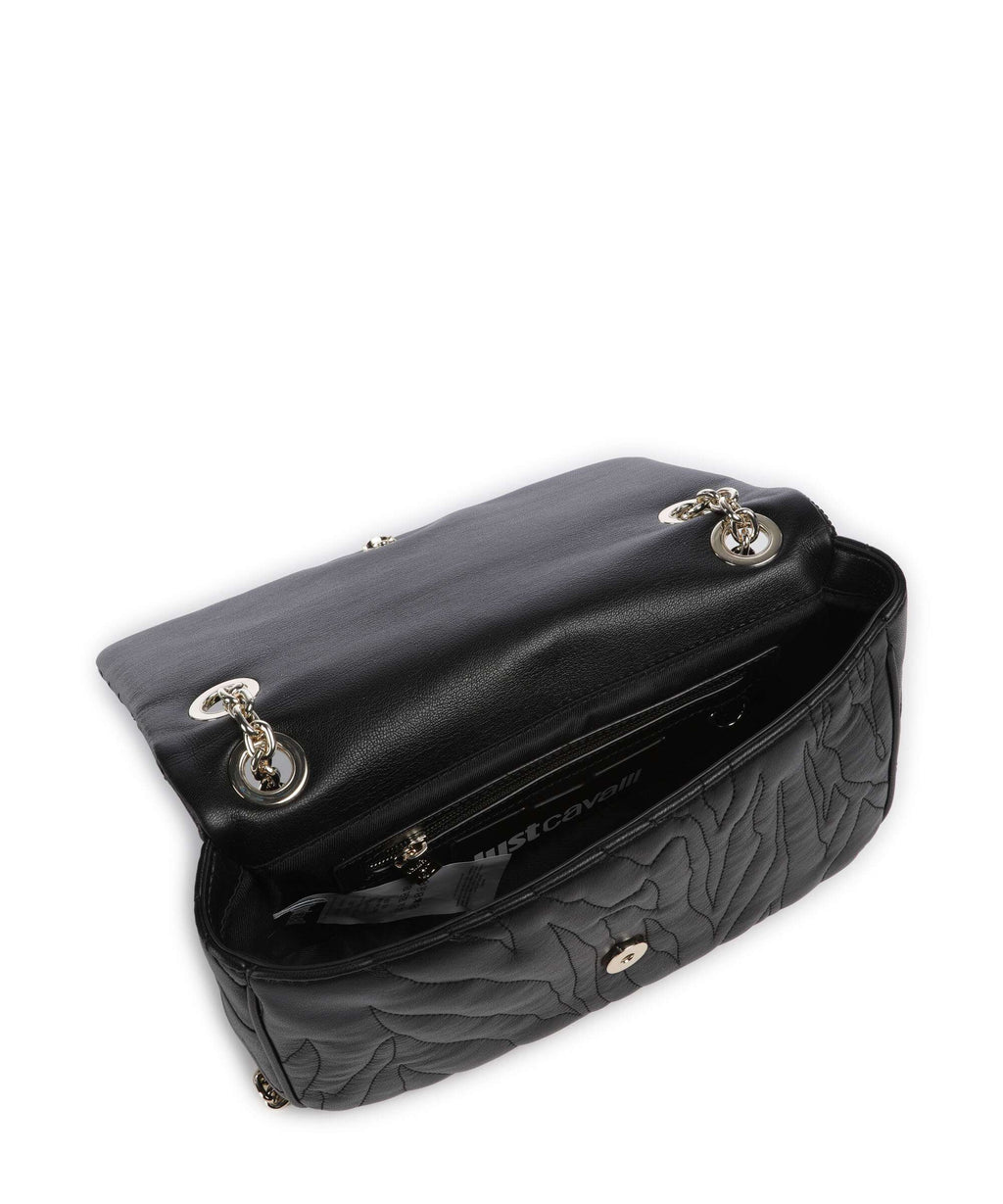 Just Cavalli Quilted Zebra Shoulder bag black