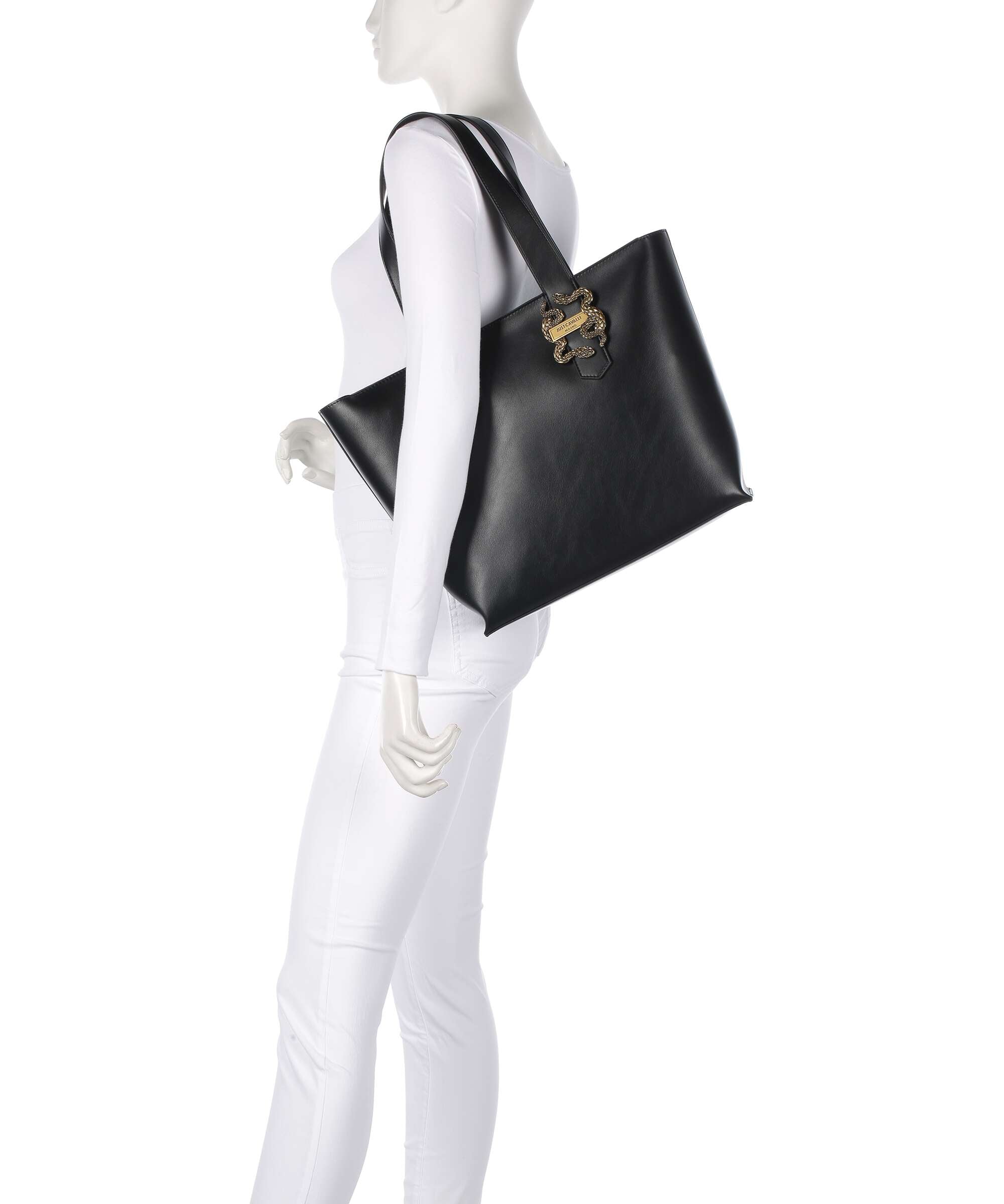Just Cavalli Iconic Snakes Tote bag black
