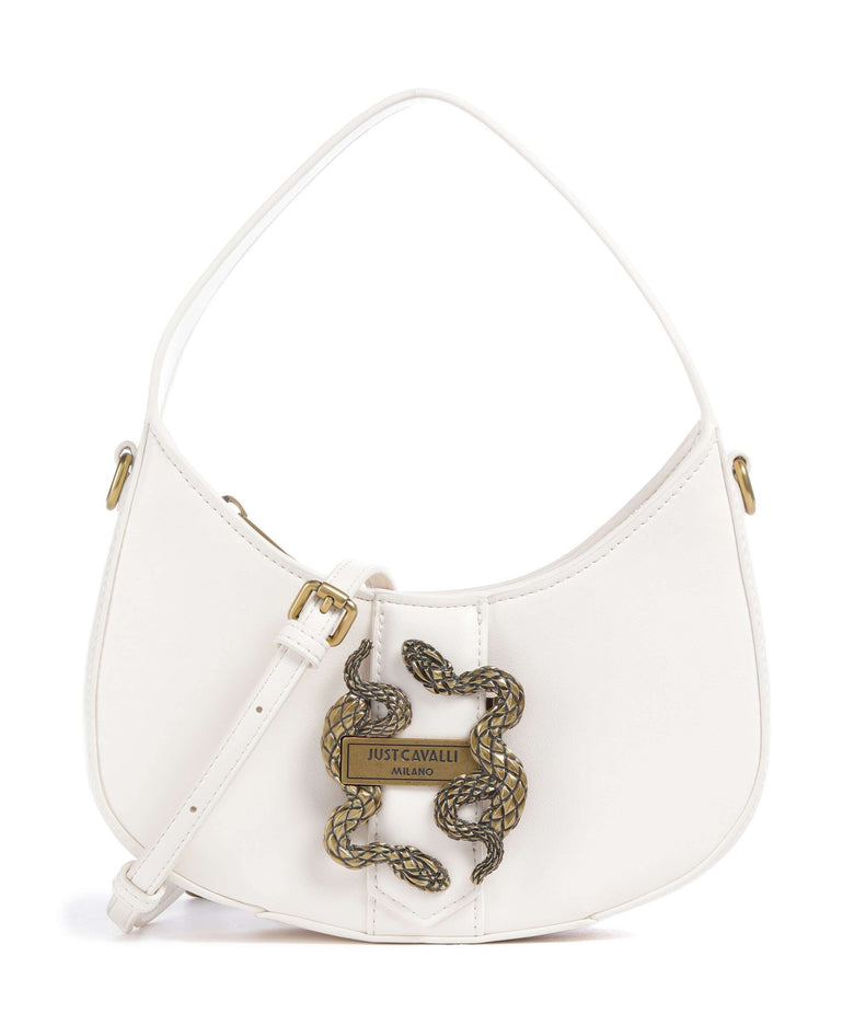 Just Cavalli Iconic Snakes Shoulder bag white