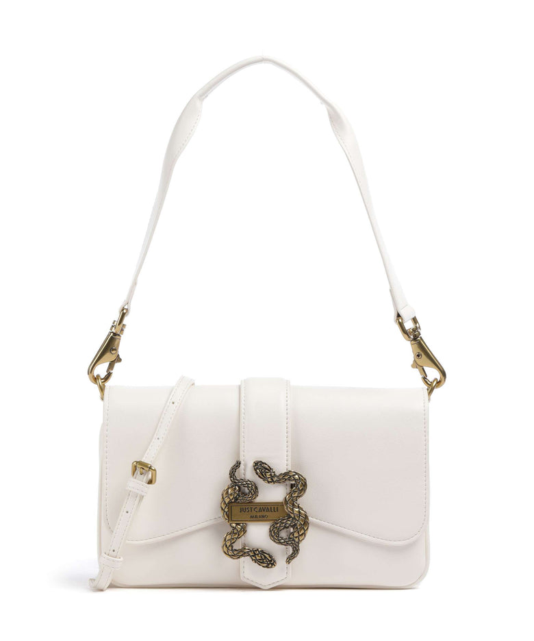 Just Cavalli Iconic Snakes Shoulder bag white