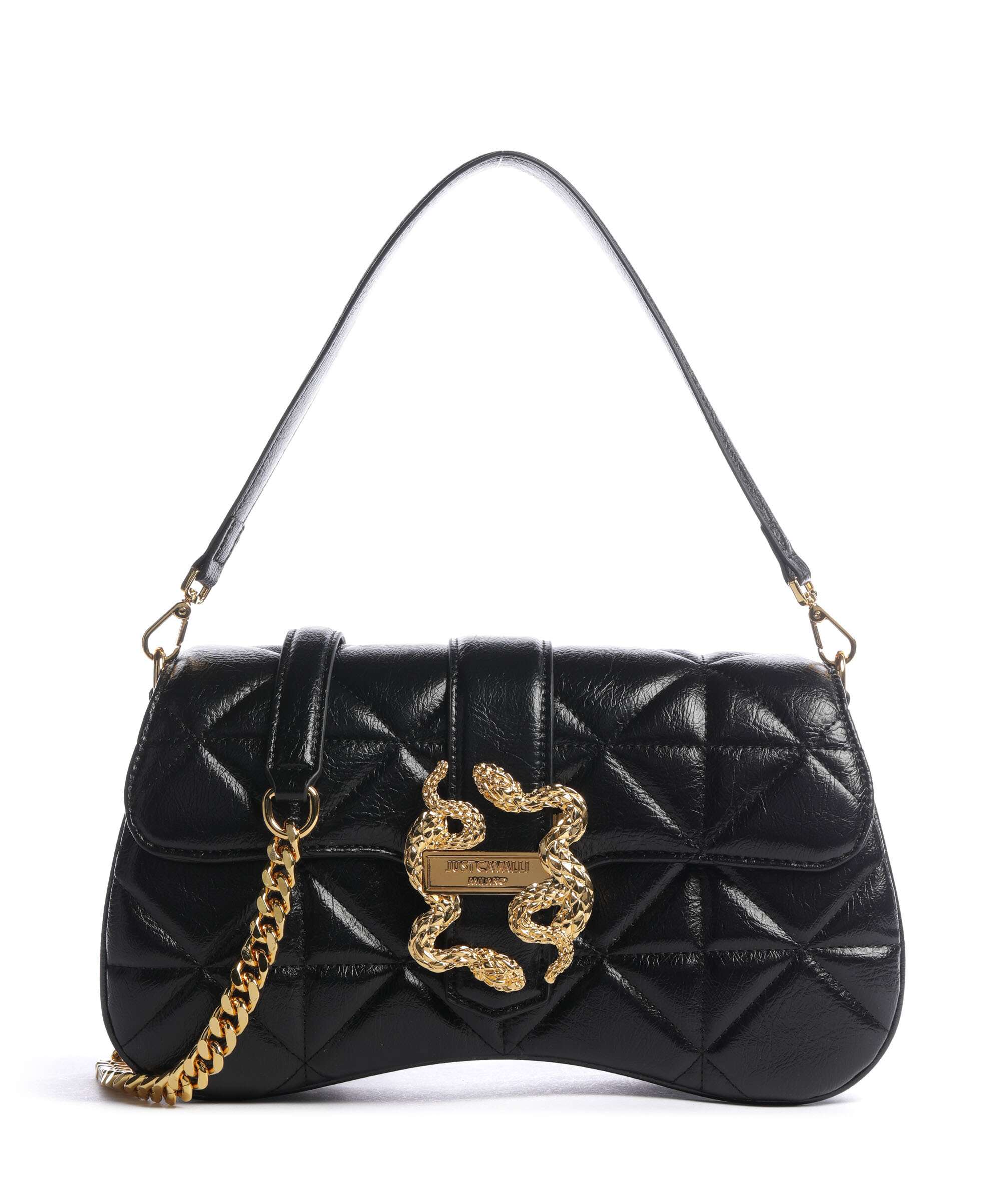 Just Cavalli Iconic Snakes Shoulder bag black
