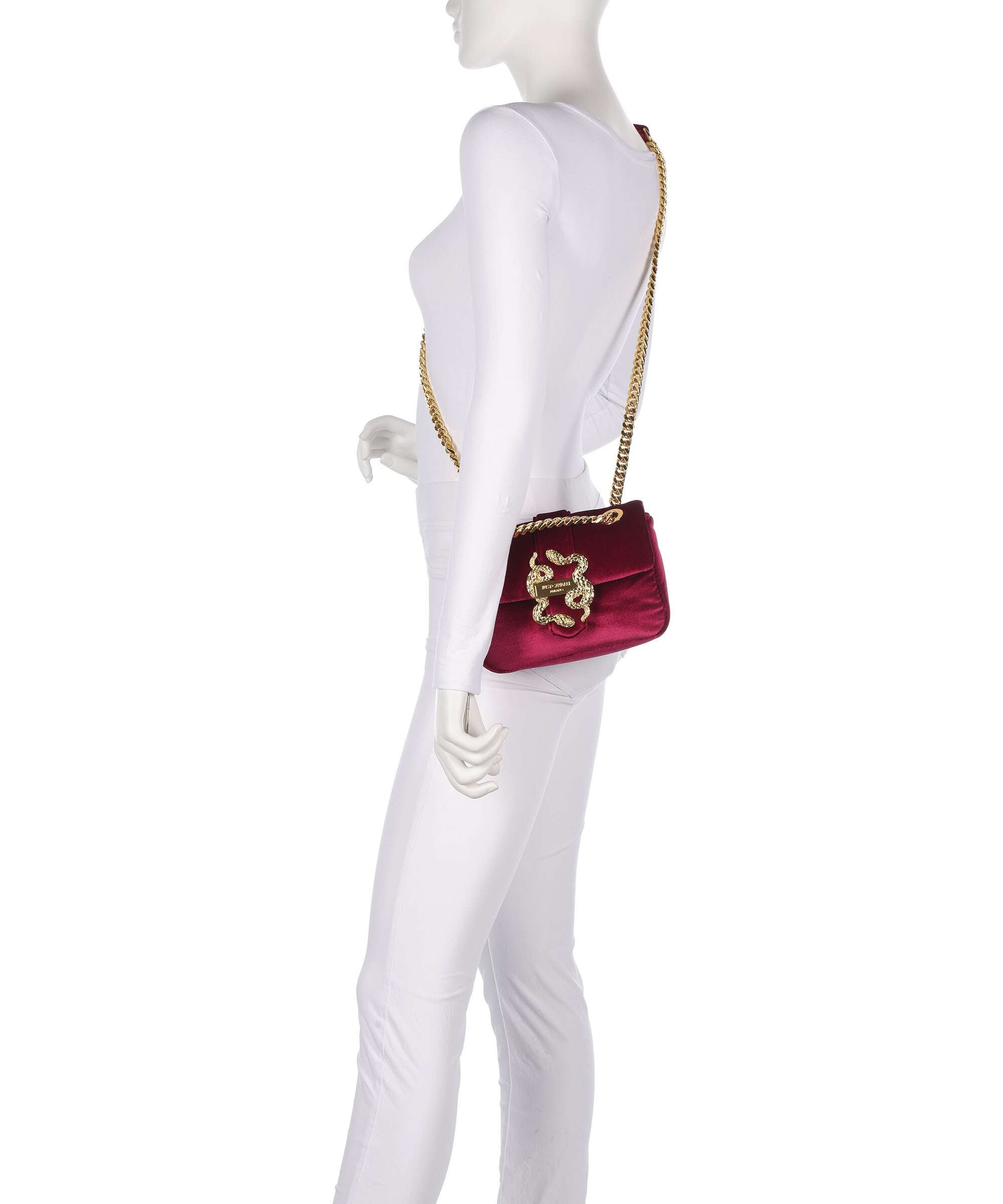 Just Cavalli Iconic Snakes Puffy Shoulder bag dark purple