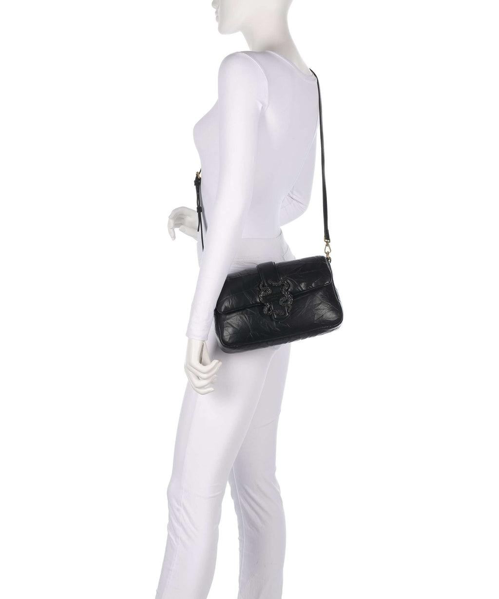Just Cavalli Iconic Snakes Puffy Shoulder bag black