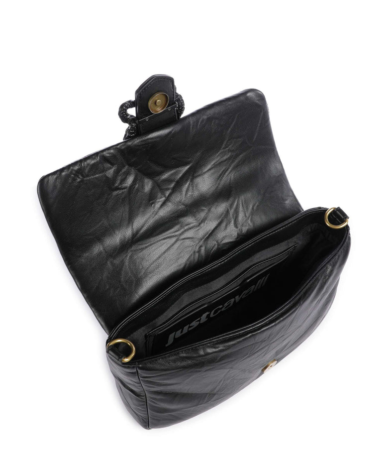 Just Cavalli Iconic Snakes Puffy Shoulder bag black