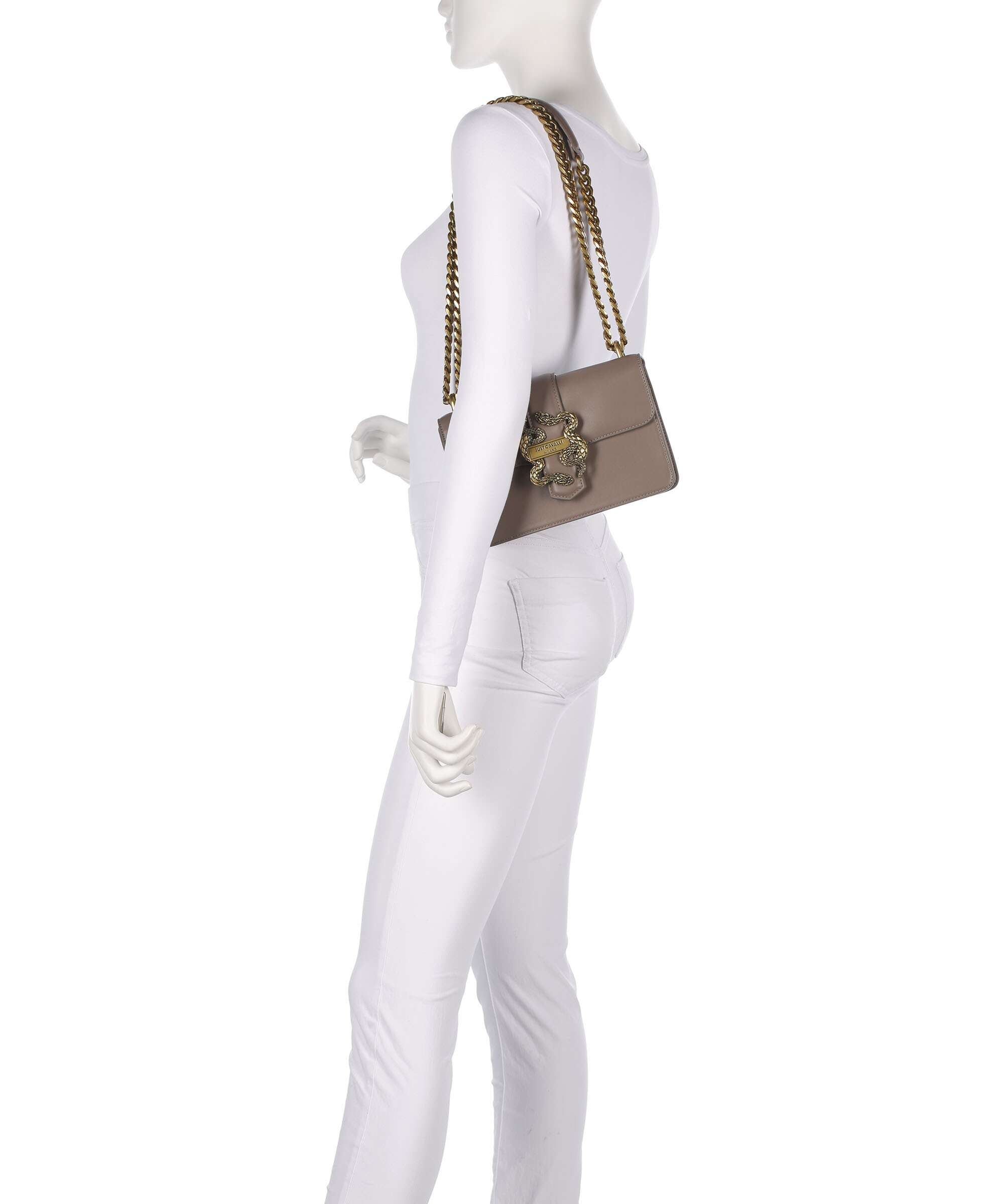 Just Cavalli Iconic Snakes Shoulder bag taupe