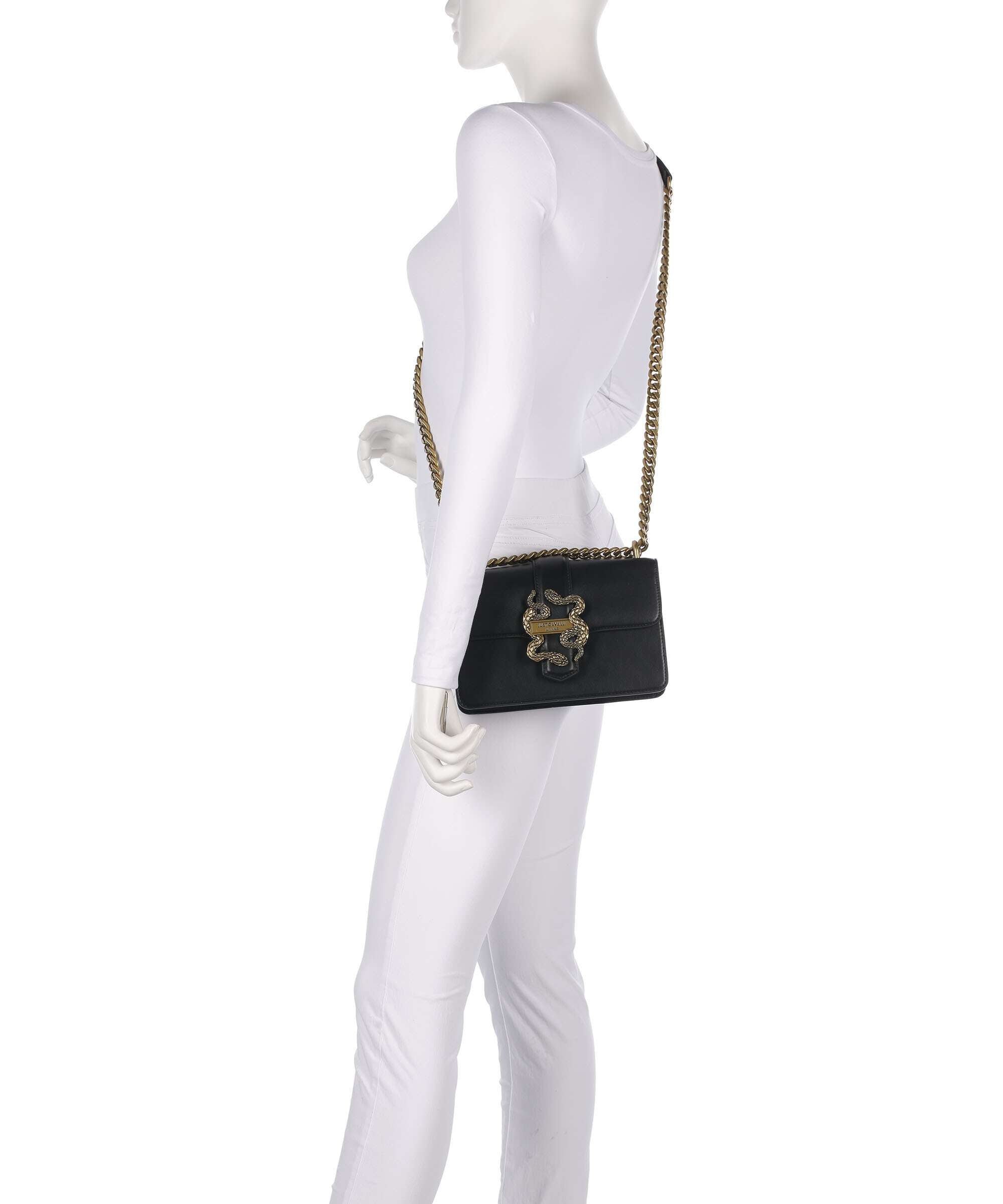 Just Cavalli Iconic Snakes Shoulder bag black