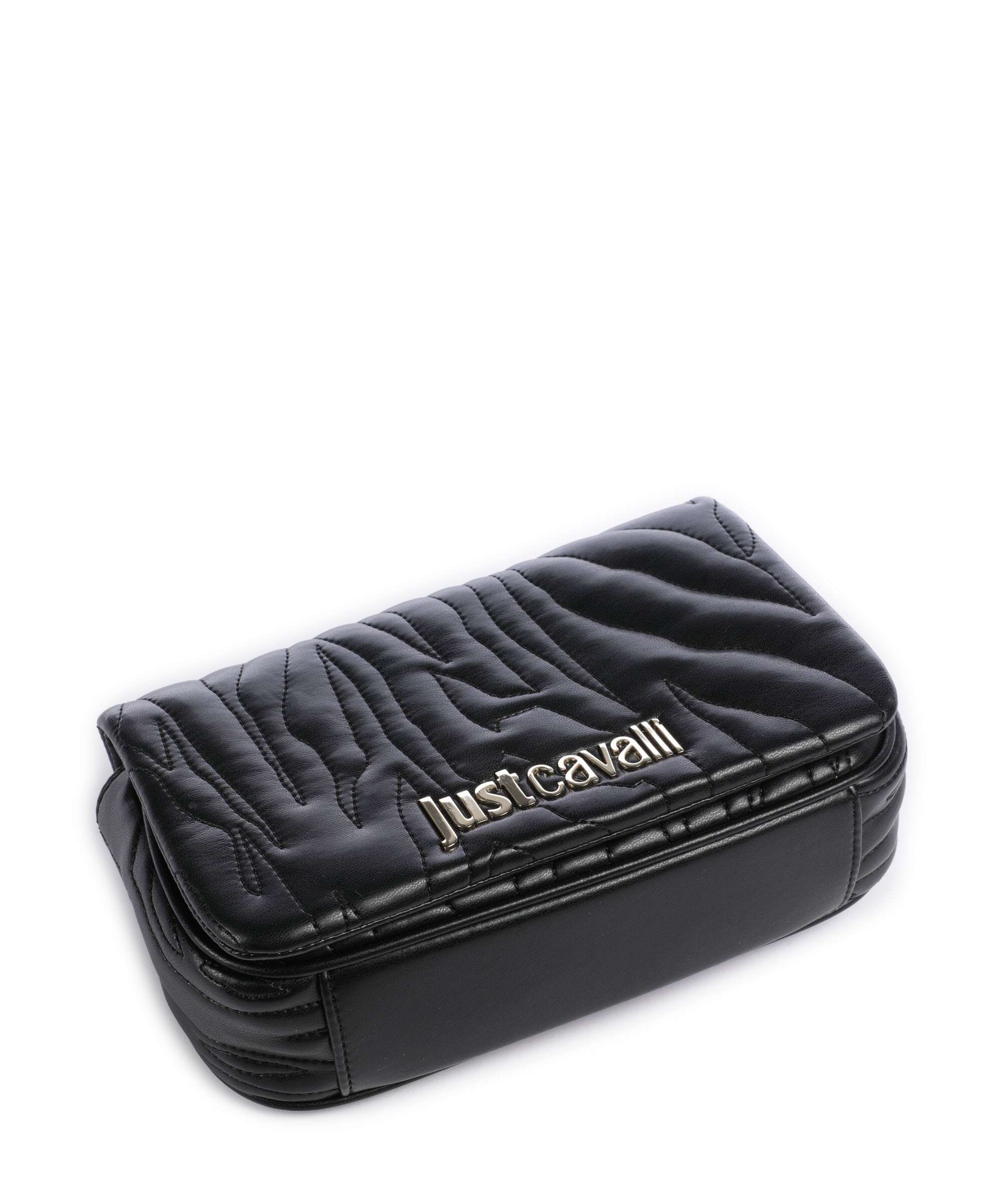 Just Cavalli Quilted Zebra Shoulder bag black