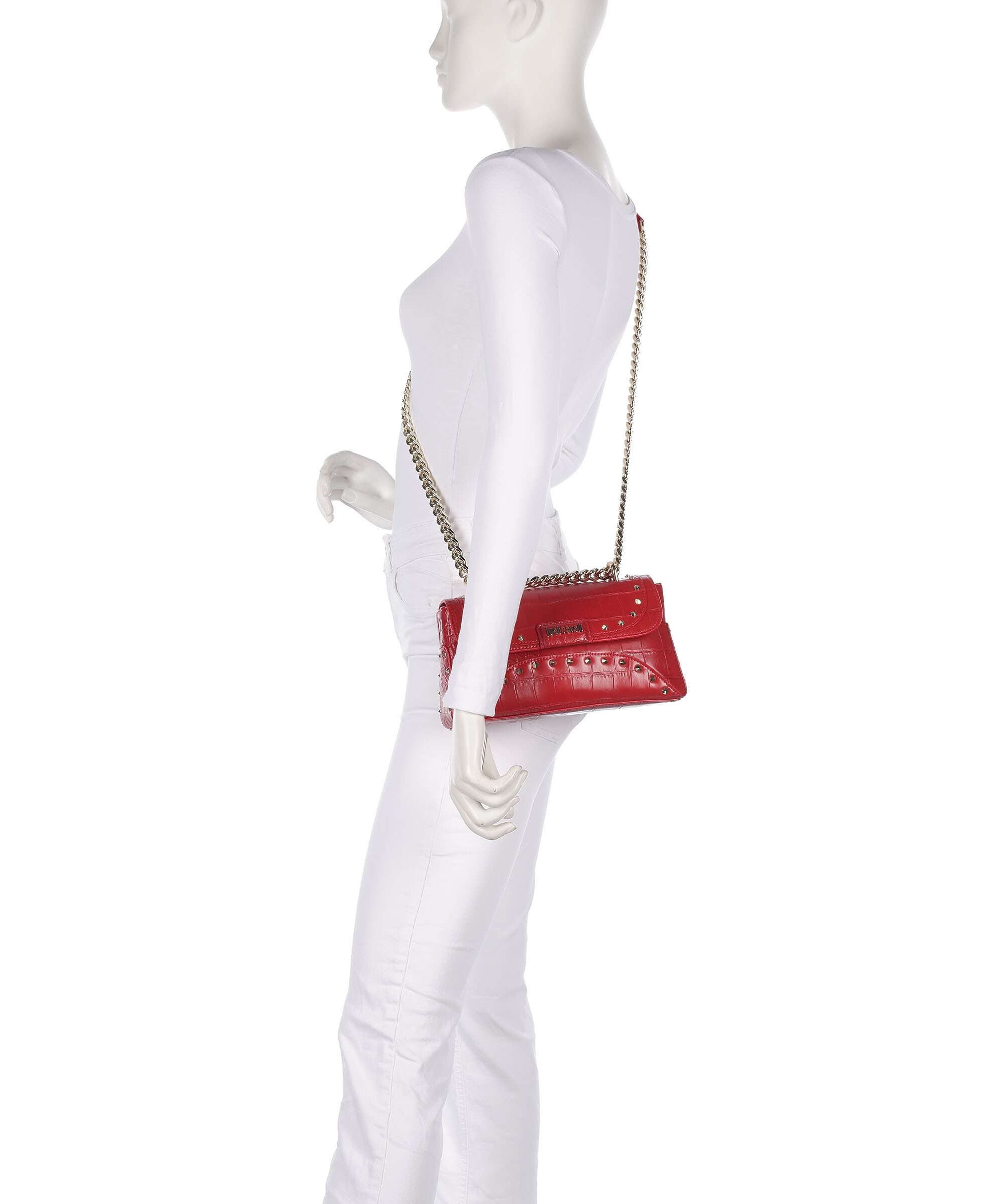 Just Cavalli Studs Shoulder bag tango red