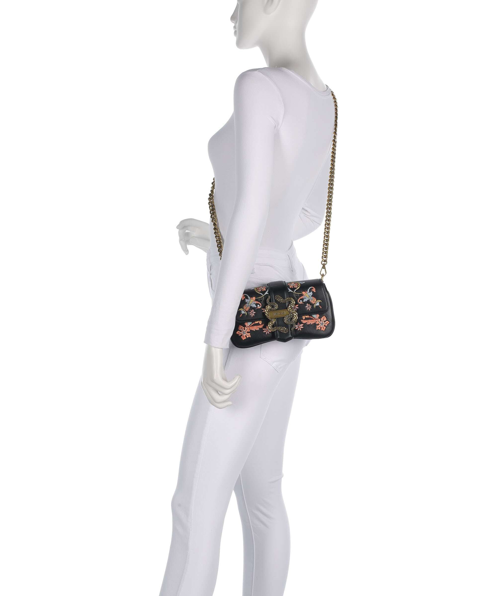 Just Cavalli Iconic Snakes Crossbody bag black