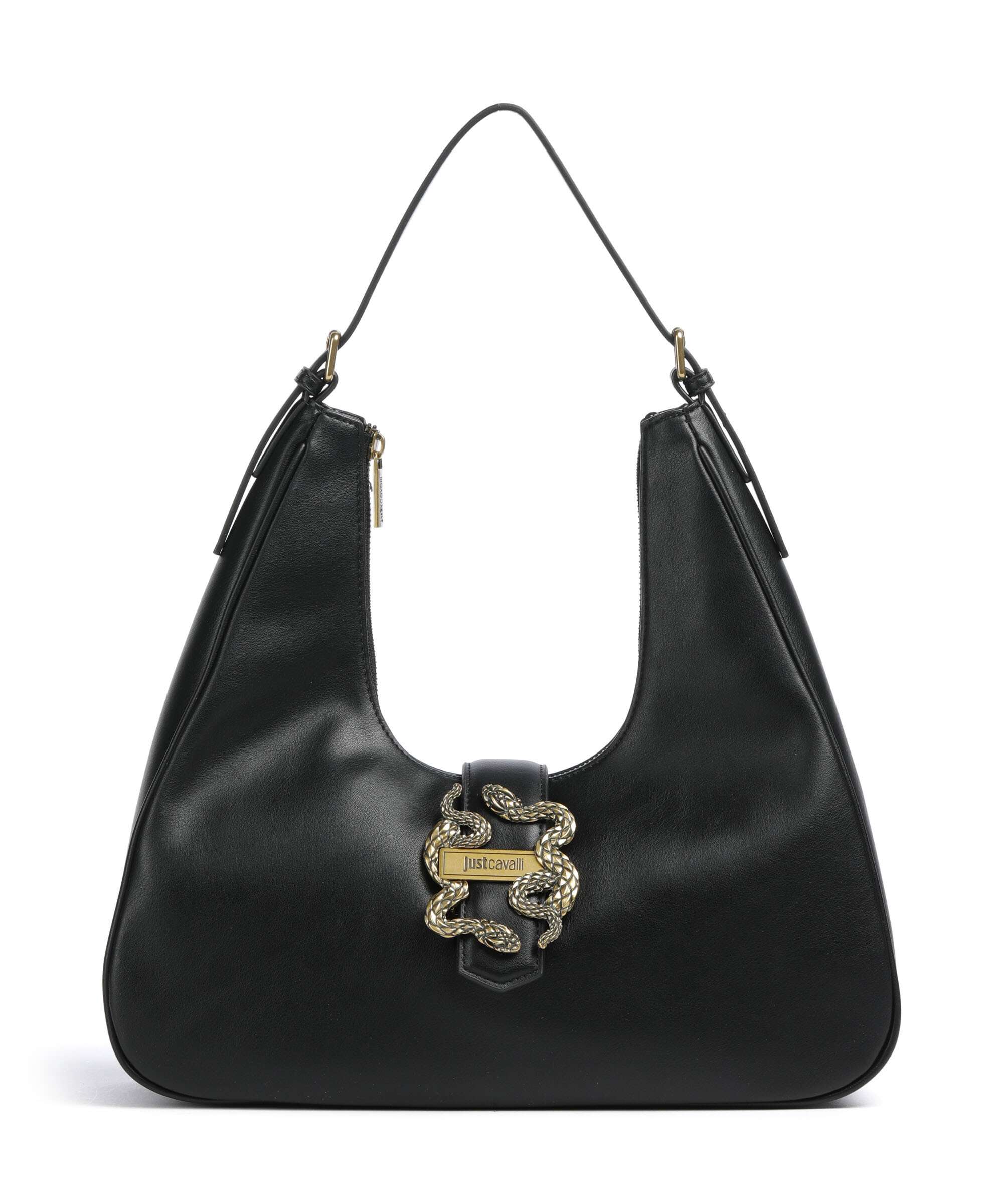 Just Cavalli Iconic Snakes Hobo bag black