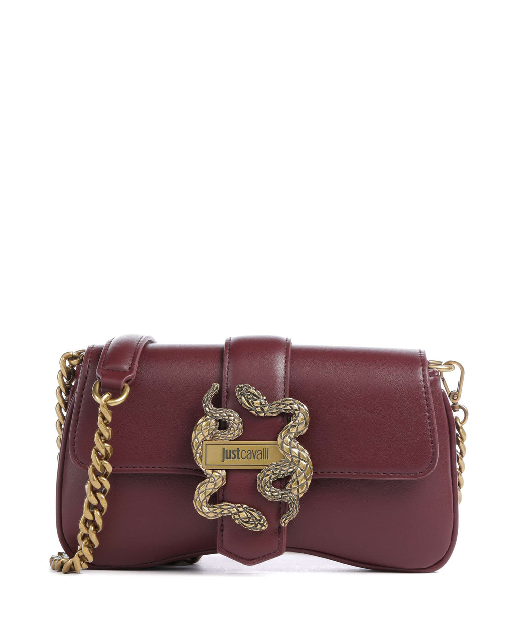 Just Cavalli Iconic Snakes Crossbody bag cordovan