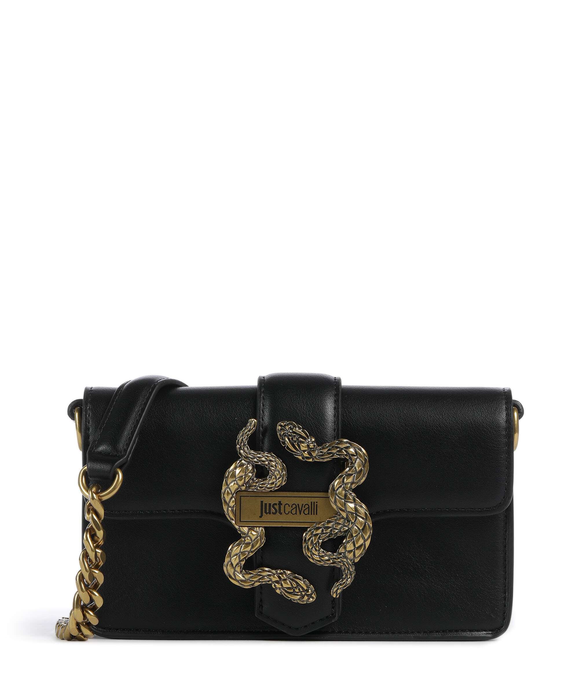 Just Cavalli Iconic Snakes Crossbody bag black