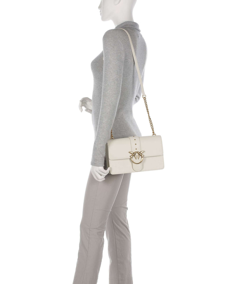 Pinko Love One Classic Crossbody bag bianco seta/antique gold