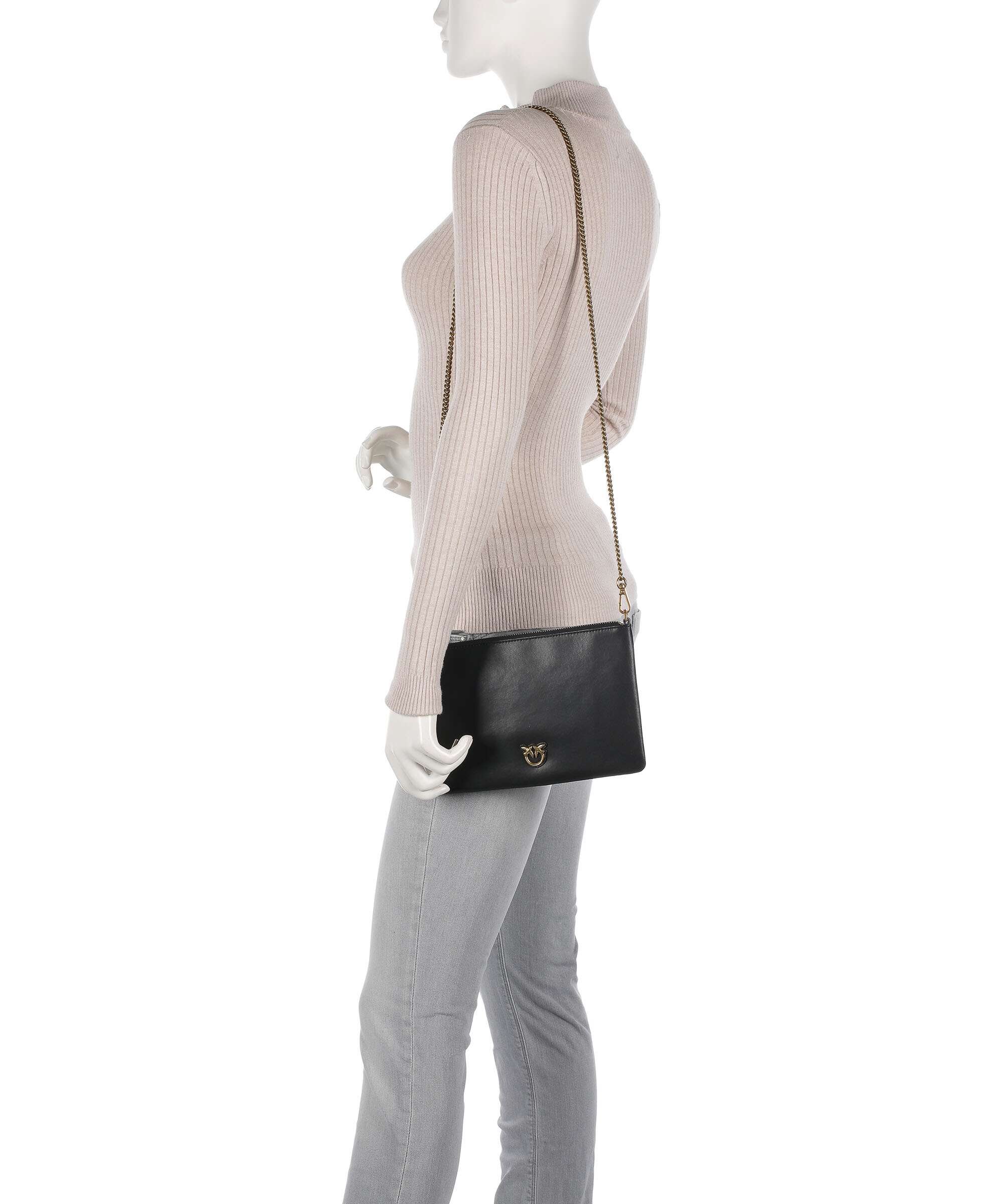 Pinko Flat Classic Crossbody bag nero/antique gold