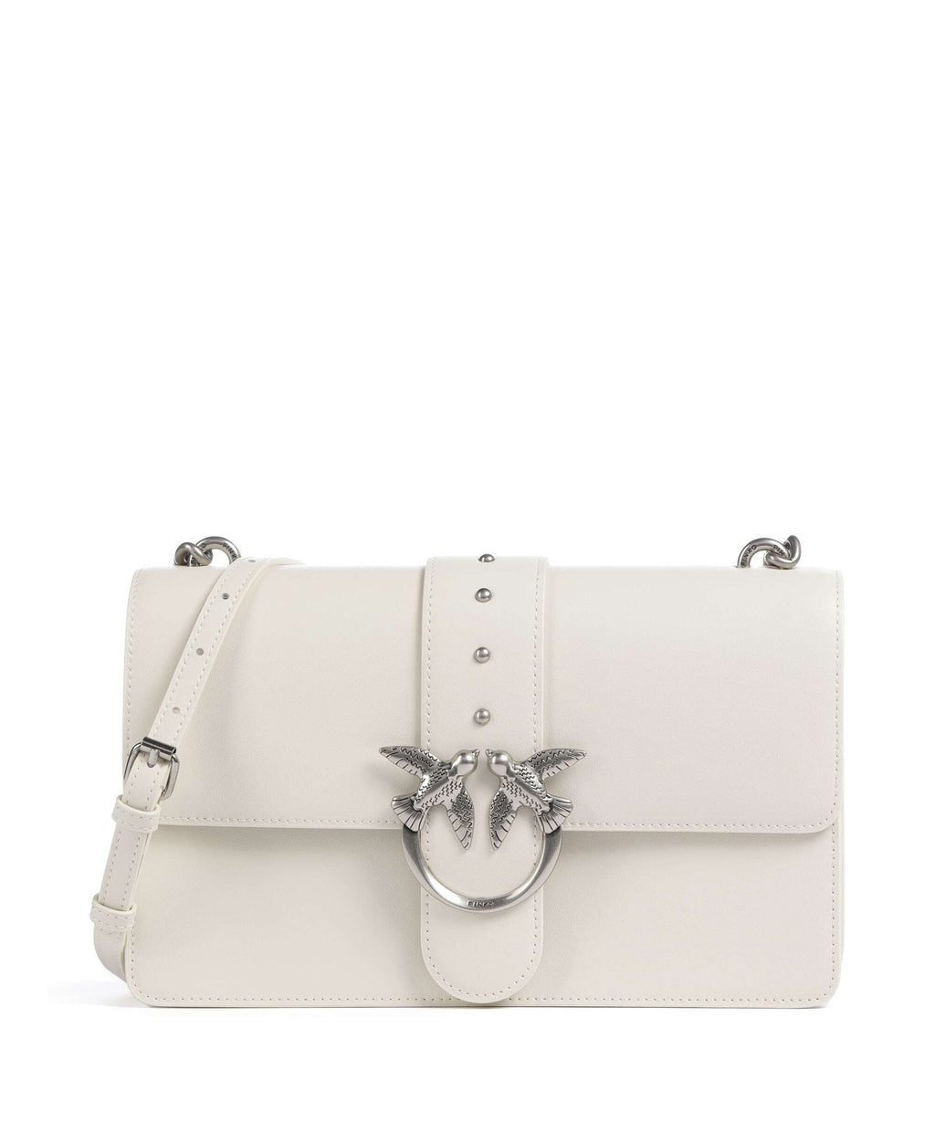 Pinko Love One Classic Crossbody bag bianco seta/old silver