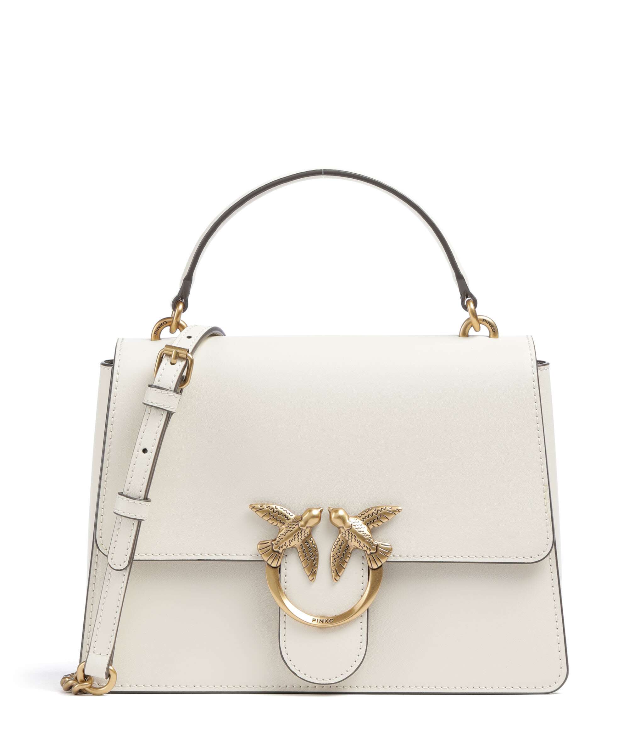 Pinko Love One Classic Handbag bianco seta/antique gold