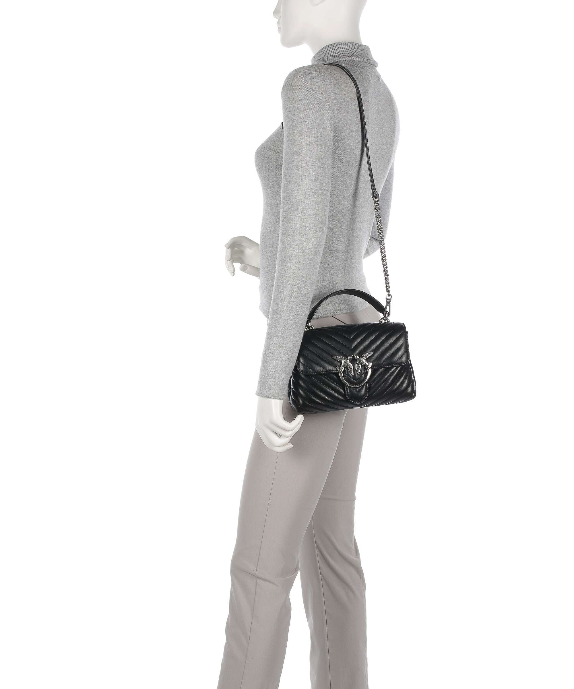 Pinko Love Lady Puff Mini Handbag nero/old silver