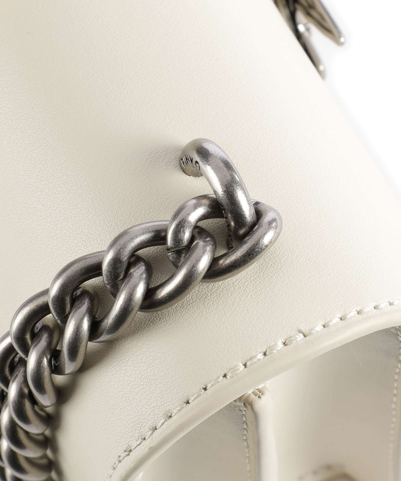 Pinko Love One Mini Crossbody bag bianco seta/old silver