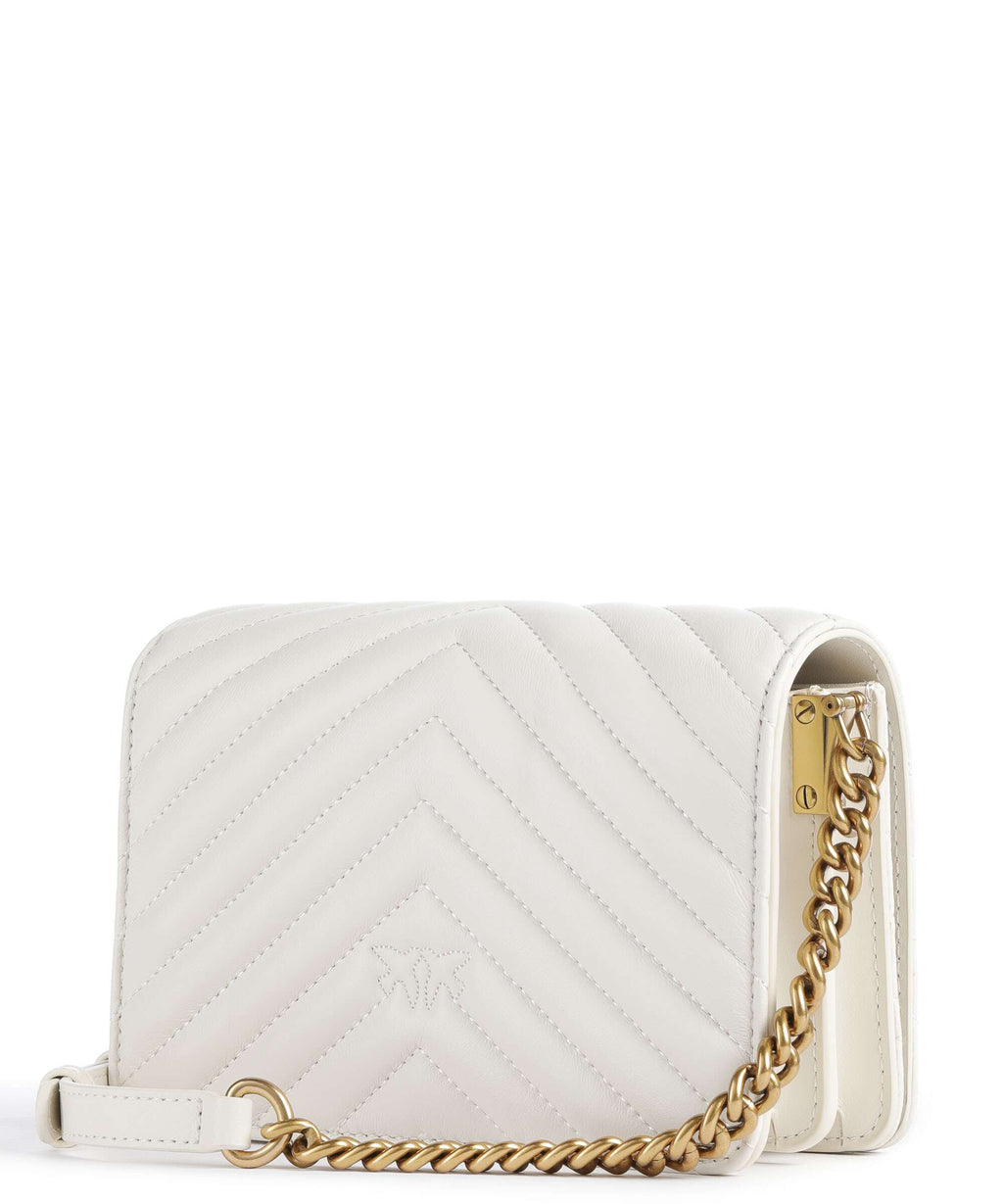 Pinko Love Click Mini Crossbody bag bianco seta/antique gold