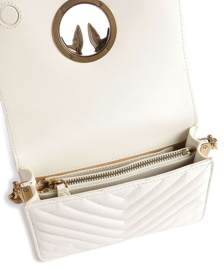 Pinko Love Click Mini Crossbody bag bianco seta/antique gold