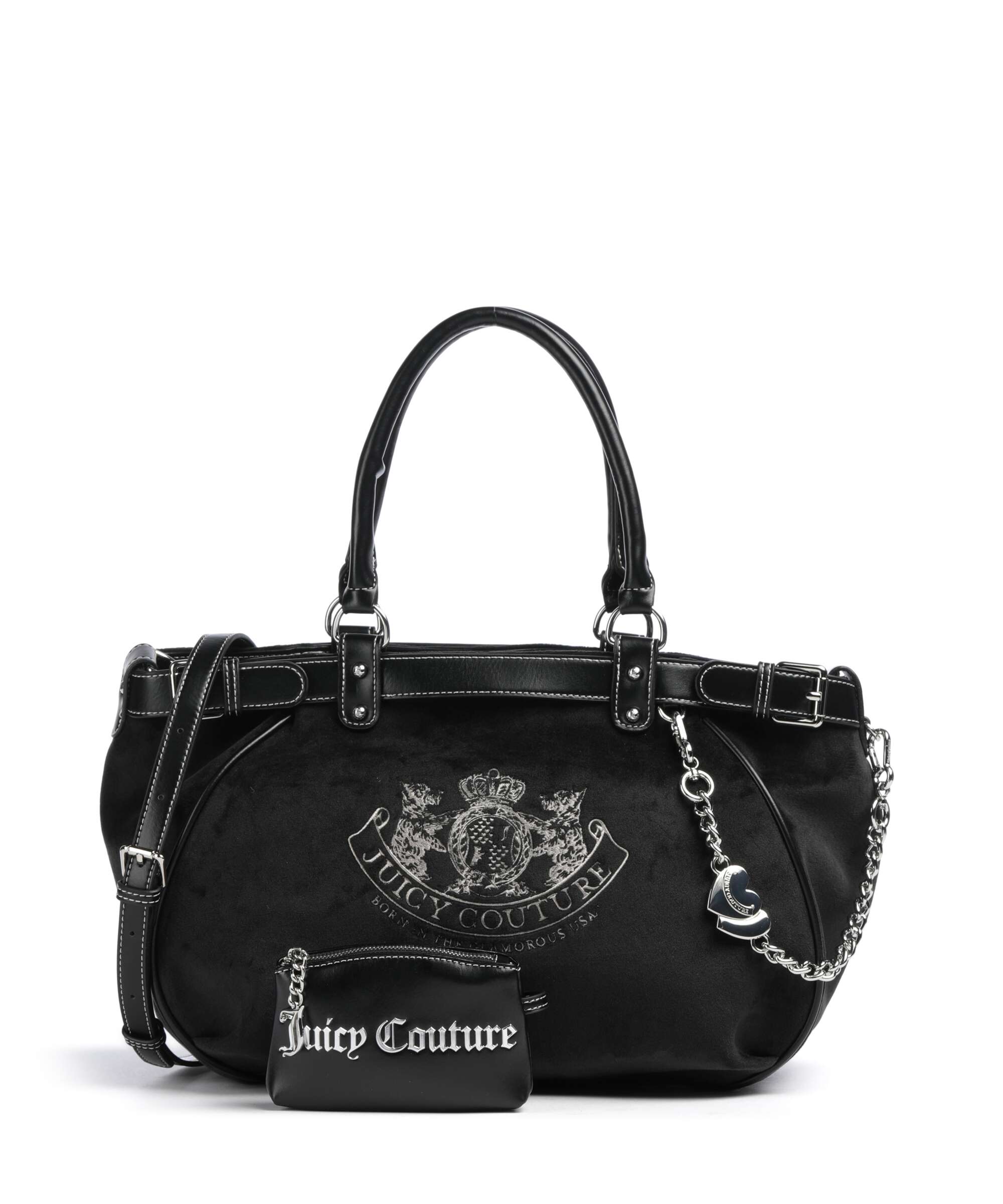 Juicy Couture Twig Narrative Velvet L Tote bag black