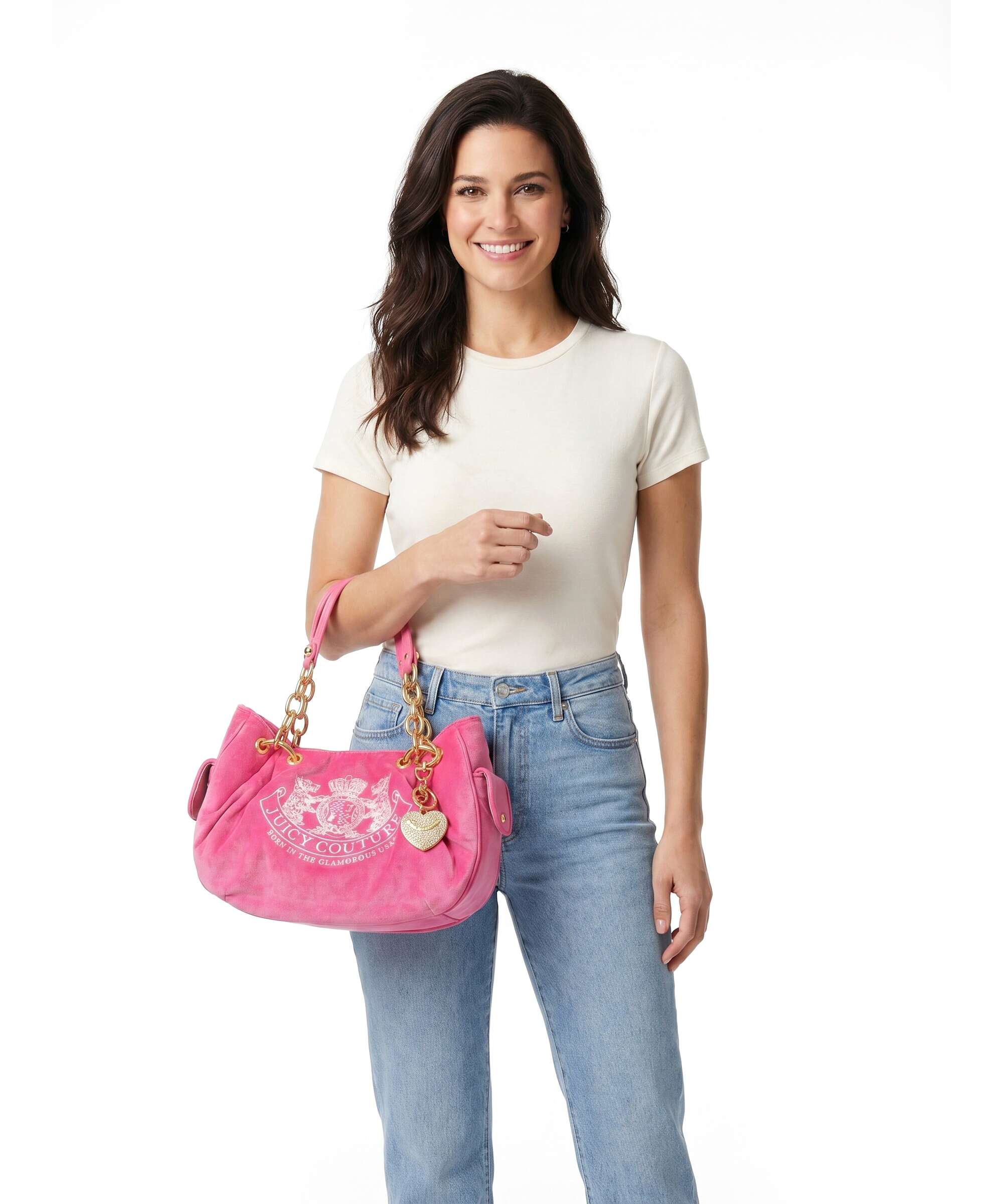 Juicy Couture Daydreamer Classic Crest M Hobo bag pink yarrow
