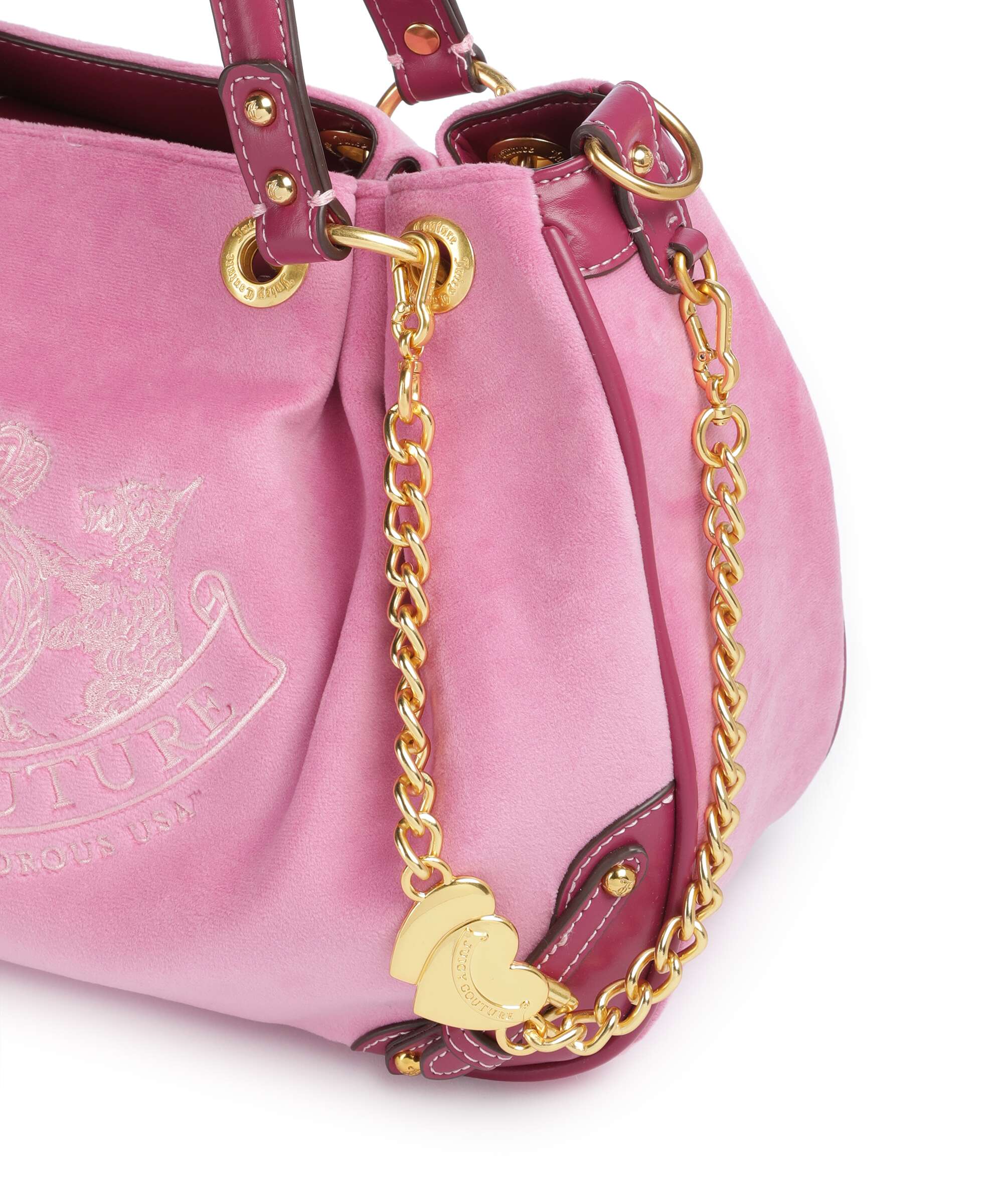 Juicy Couture Twig Narrative Velvet M Hobo bag super pink