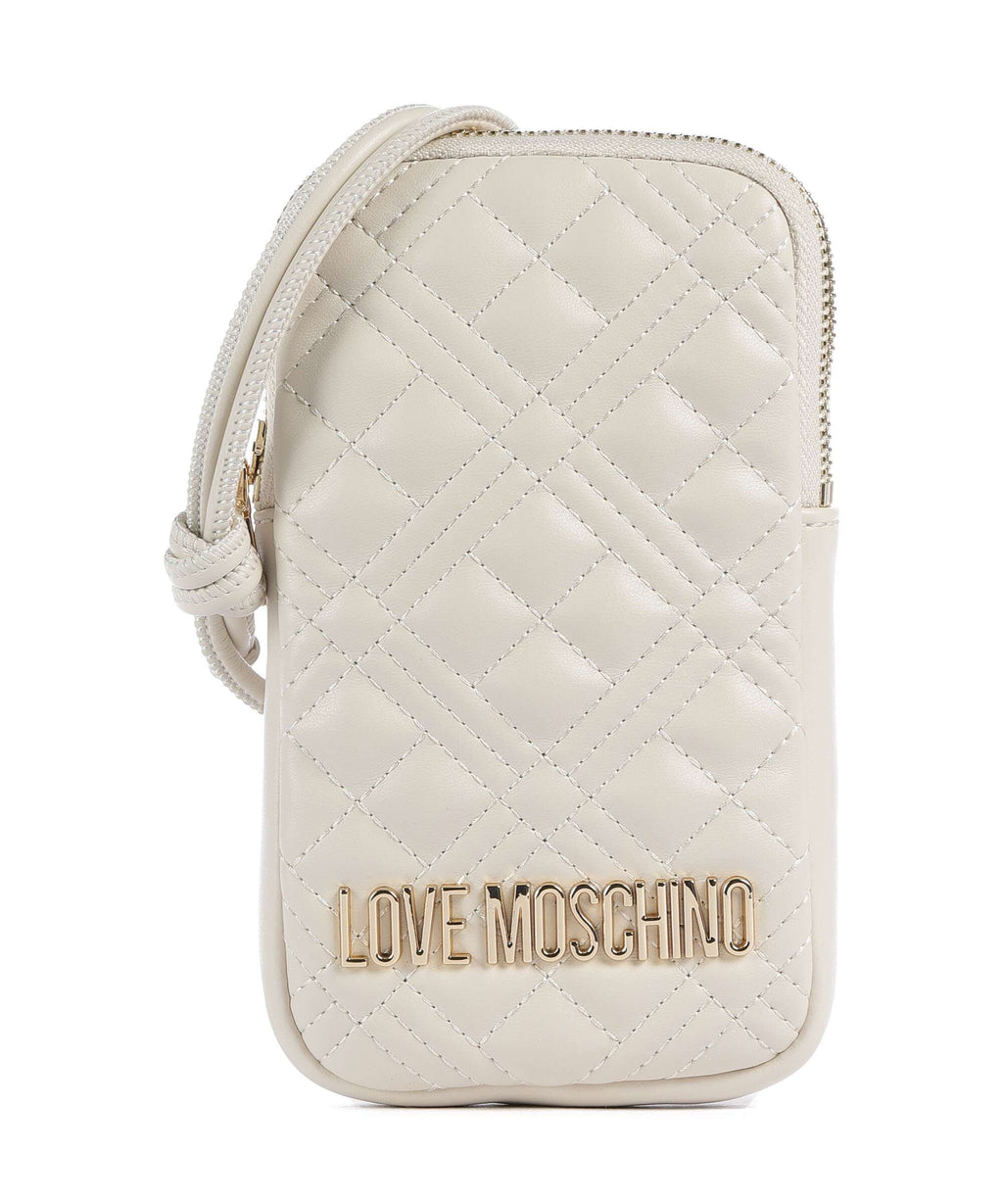 Love Moschino Bold Love Laminated Phone bag avorio
