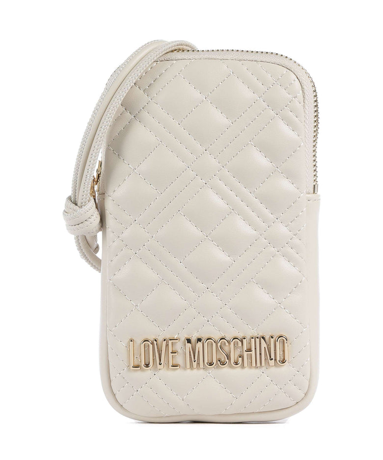 Love Moschino Bold Love Laminated Phone bag avorio