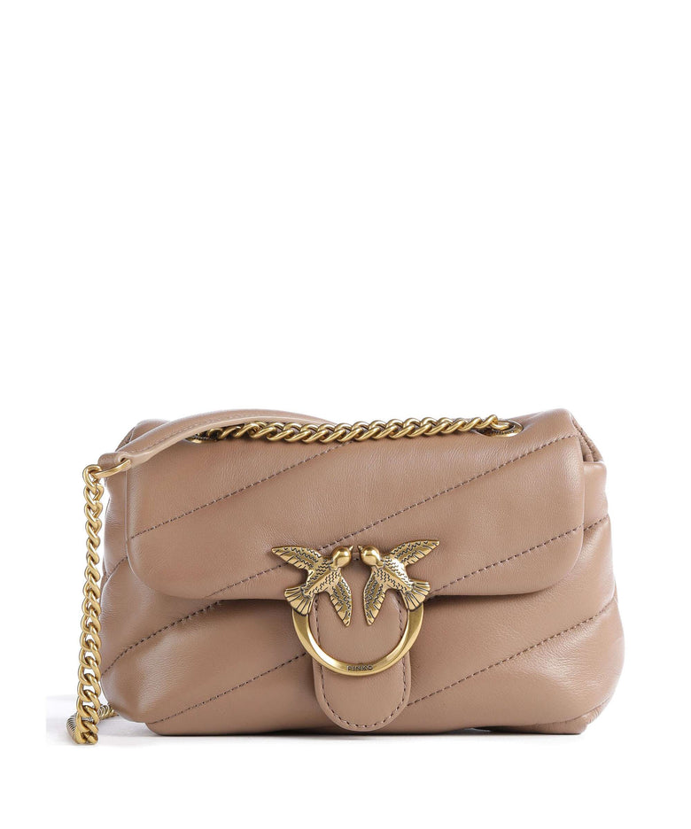 Pinko Love Puff Baby Shoulder bag biscotto zenzero/antique gold