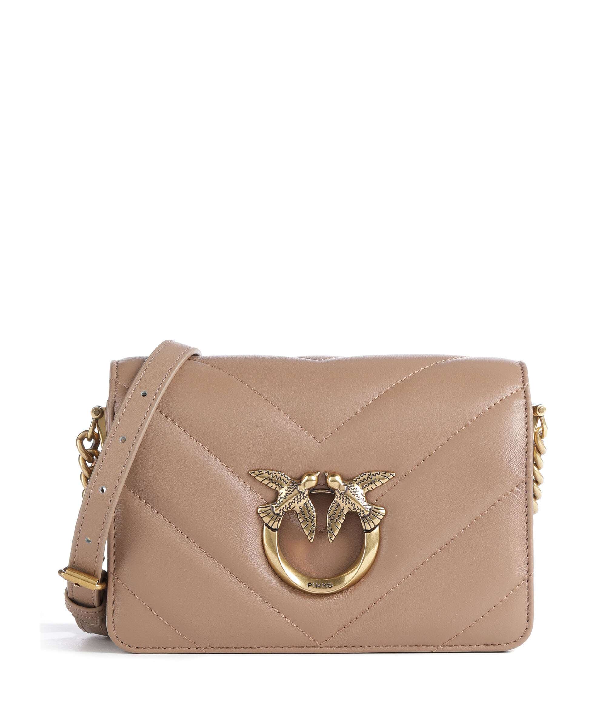 Pinko Love Click Mini Crossbody bag biscotto zenzero/antique gold