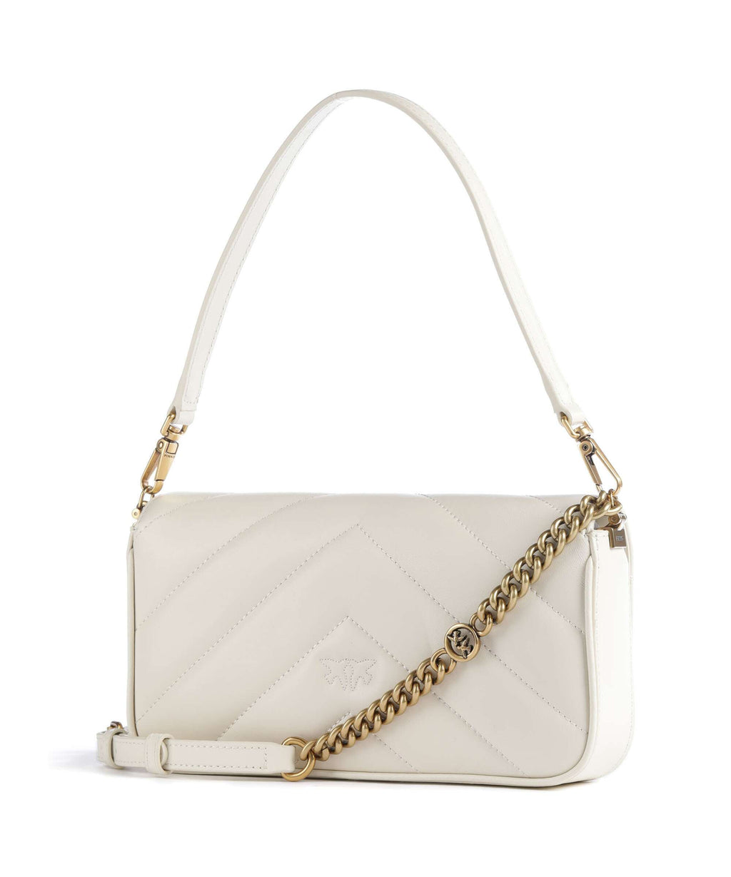Pinko Love Click Mini Shoulder bag bianco seta/antique gold