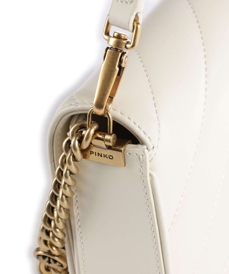 Pinko Love Click Mini Shoulder bag bianco seta/antique gold